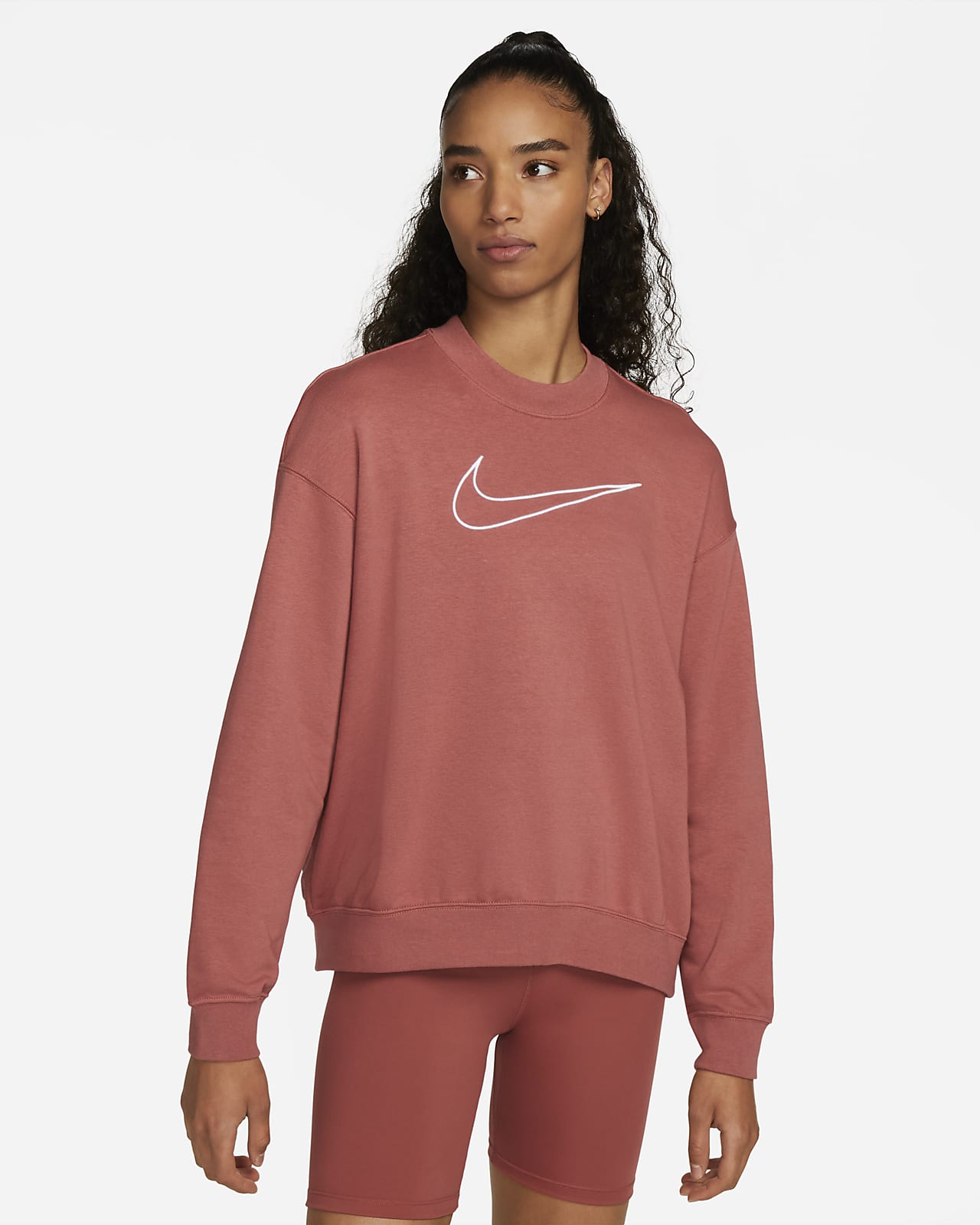 Nike Dri-FIT Get Fit Women's Graphic Crewneck Sweatshirt.