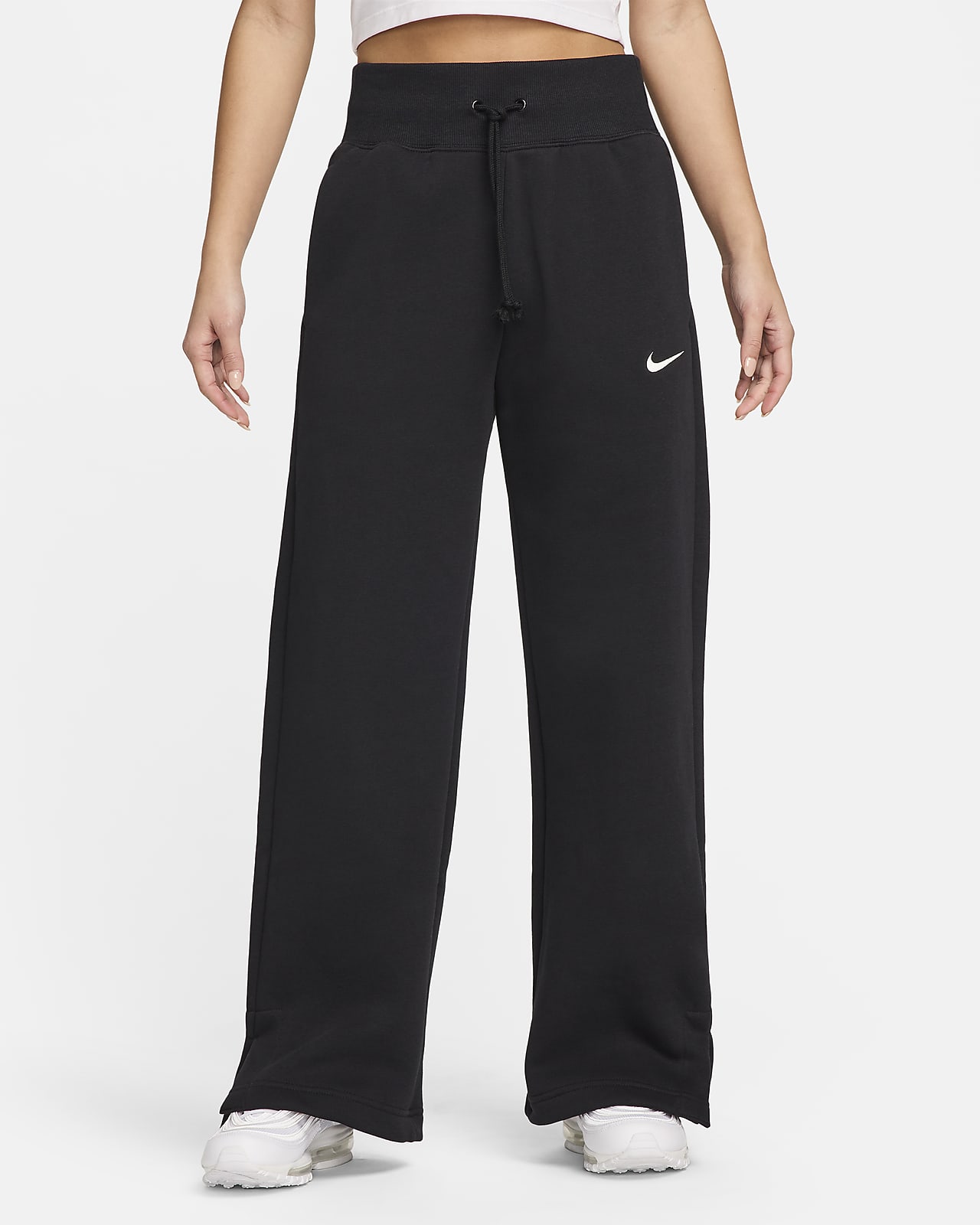 กางเกงซ้อมกีฬาขากว้างเอวสูงผู้หญิง Nike Sportswear Phoenix Fleece