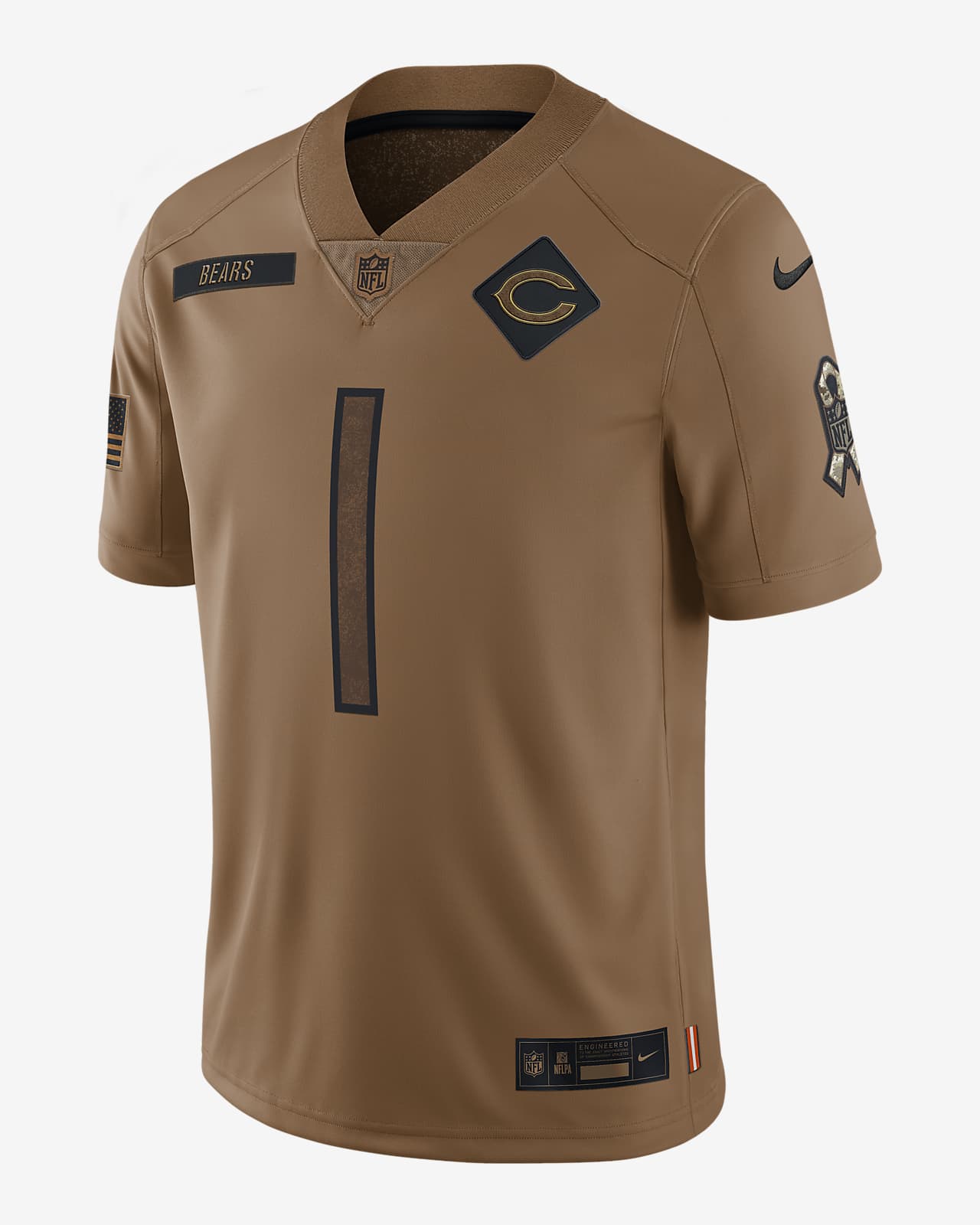 Justin Fields Chicago Bears Salute to Service Men's Nike Dri-FIT NFL Limited Jersey