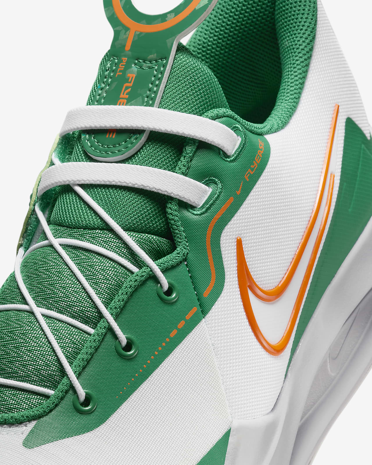 Nike green 2024 orange shoes