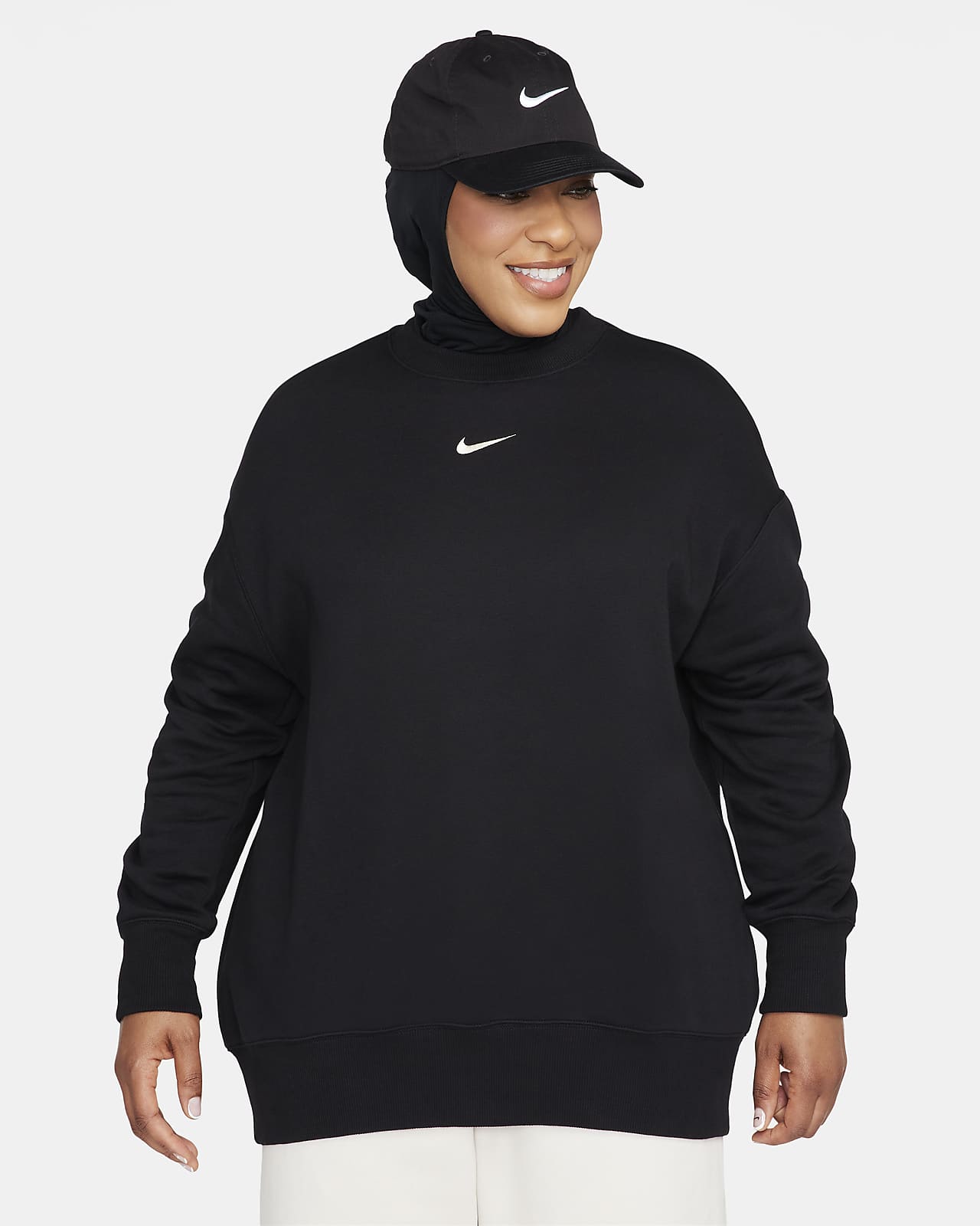 Γυναικείο φούτερ σε εξαιρετικά φαρδιά γραμμή με στρογγυλή λαιμόκοψη Nike Sportswear Phoenix Fleece