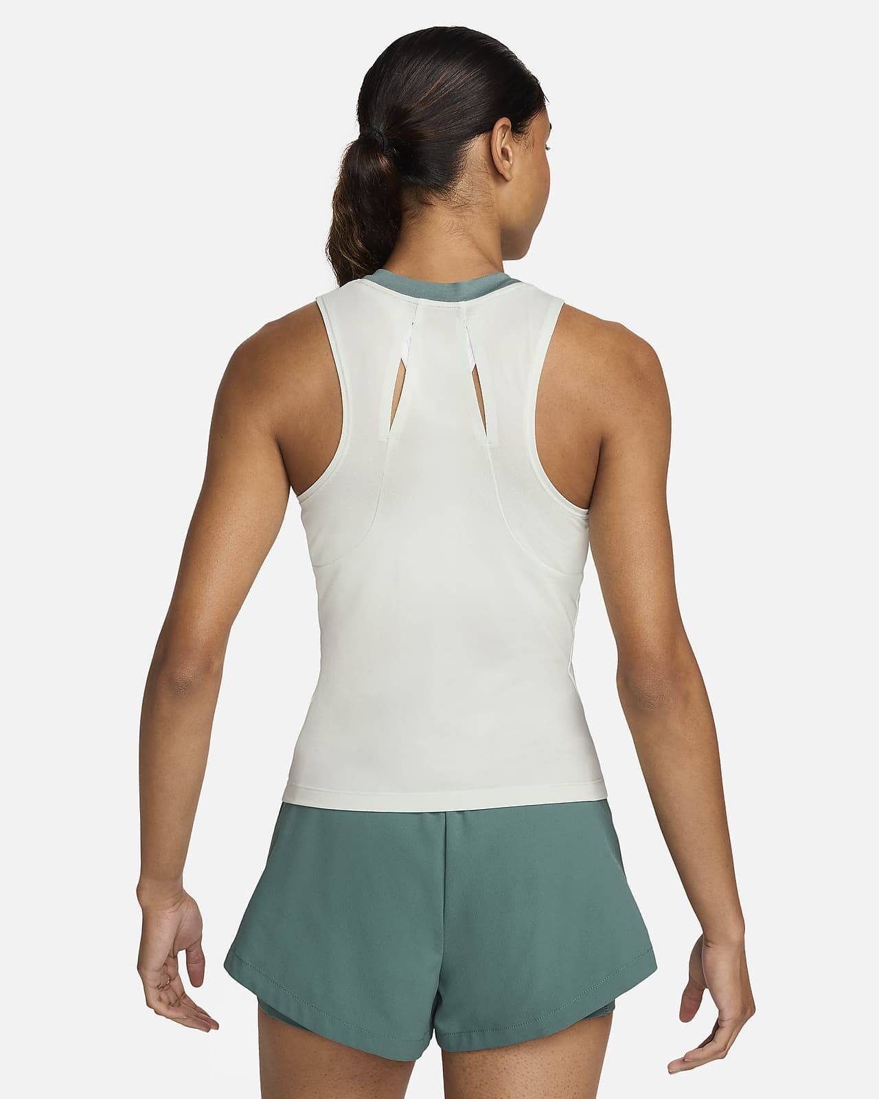 Nike Gray White Athletic Tank Top Mesh Sides Back Drawstring Woman's S -  beyond exchange
