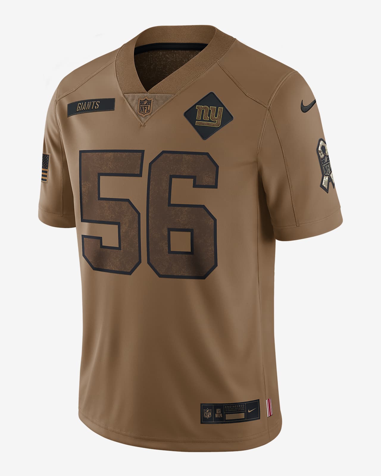 Lawrence Taylor New York Giants Salute to Service Nike Men's Dri-Fit NFL Limited Jersey in Brown, Size: Small | 01AV2EAA6B-EZG