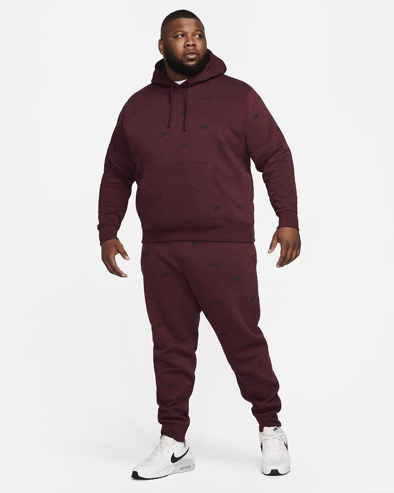 Nike Club Fleece Men's Allover Print Pullover Hoodie