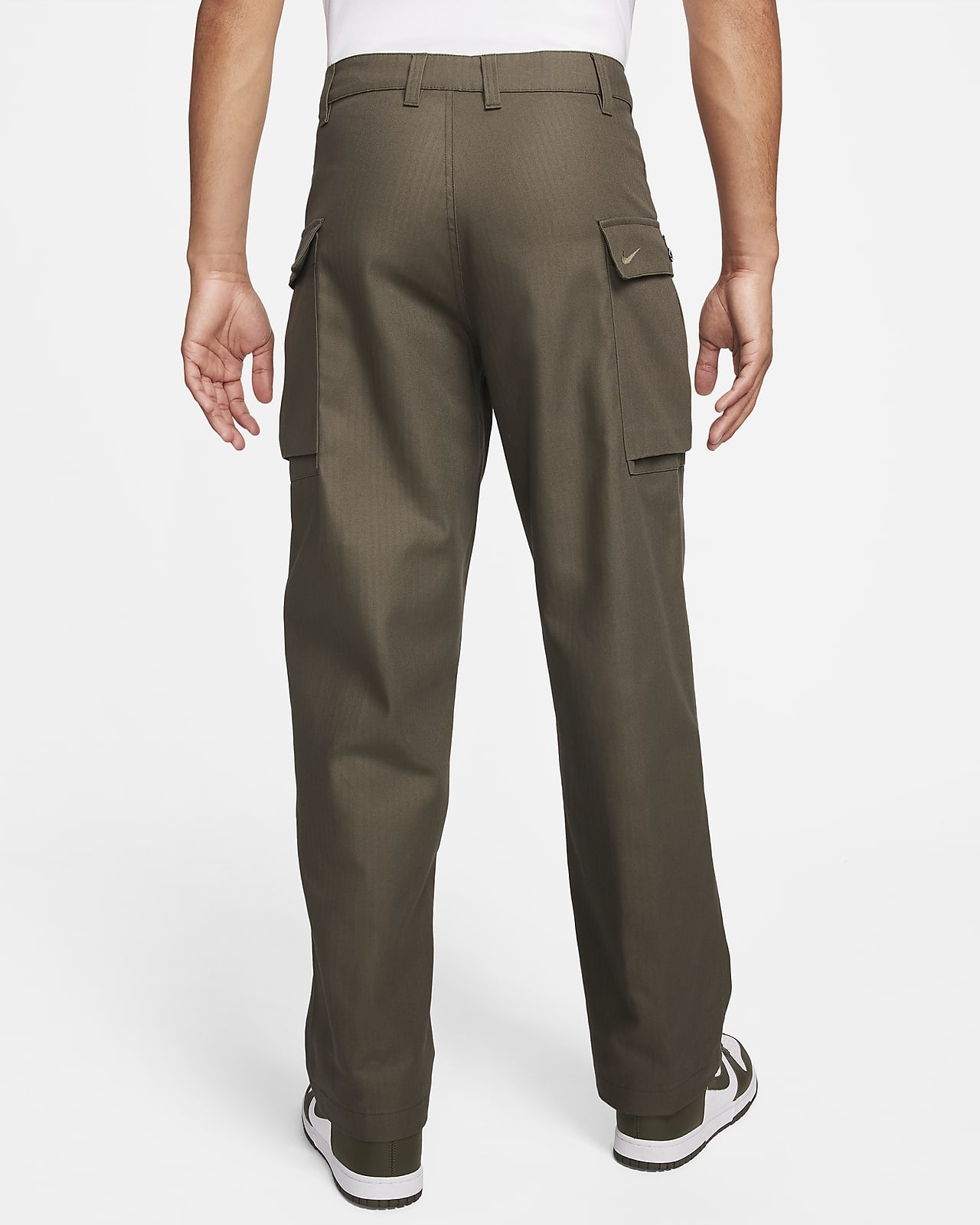 Men Cargo Pants Loose Elastic Waist Oversized Khakis Trousers Multi Pocket  Gray 