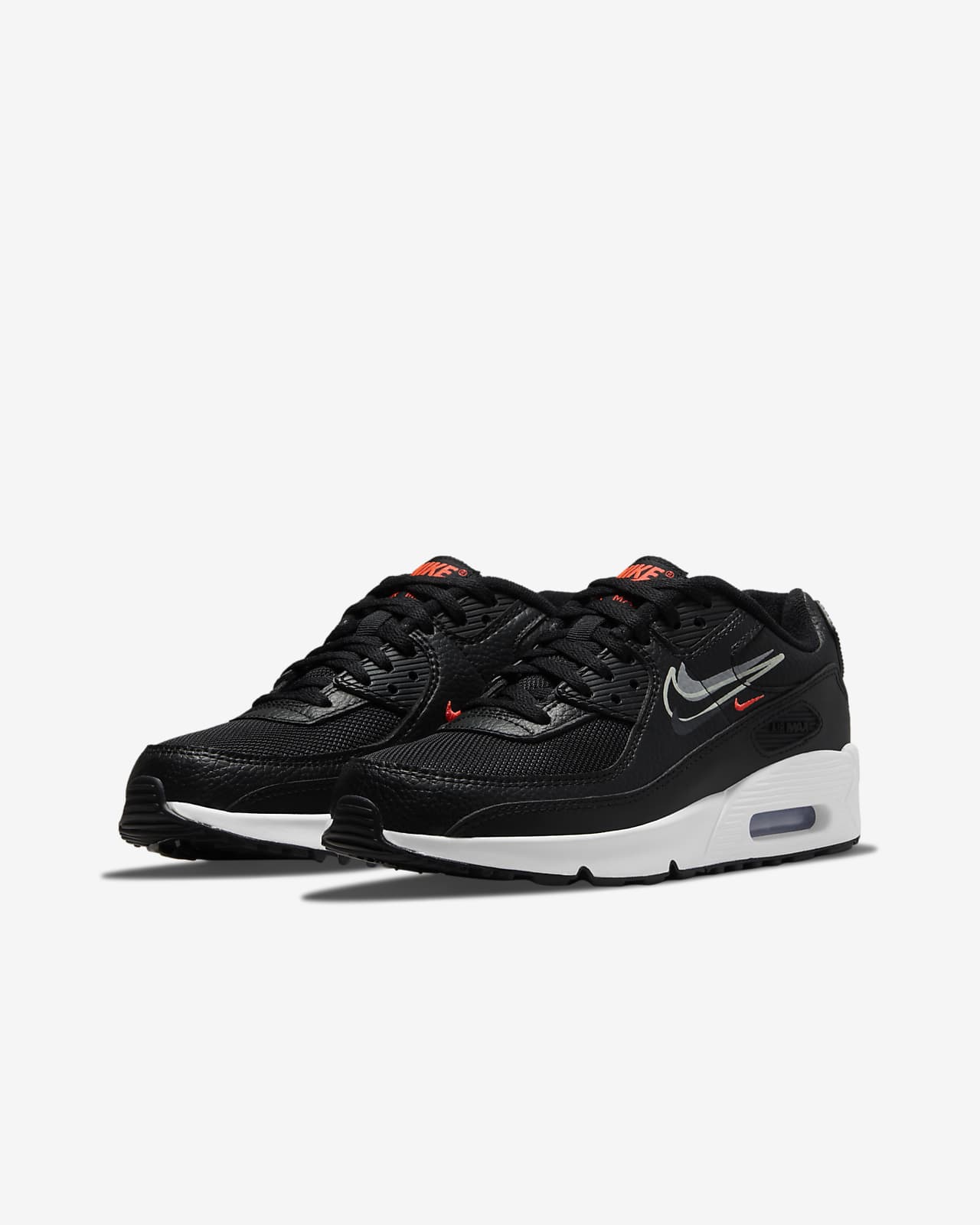 Nike Boys Air Max 90 - Running Shoes Black/White/Red Size 05.5