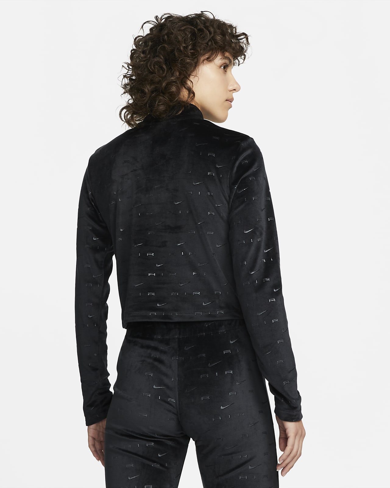 Velour 1/4-Zip Long-Sleeve Top. Nike LU
