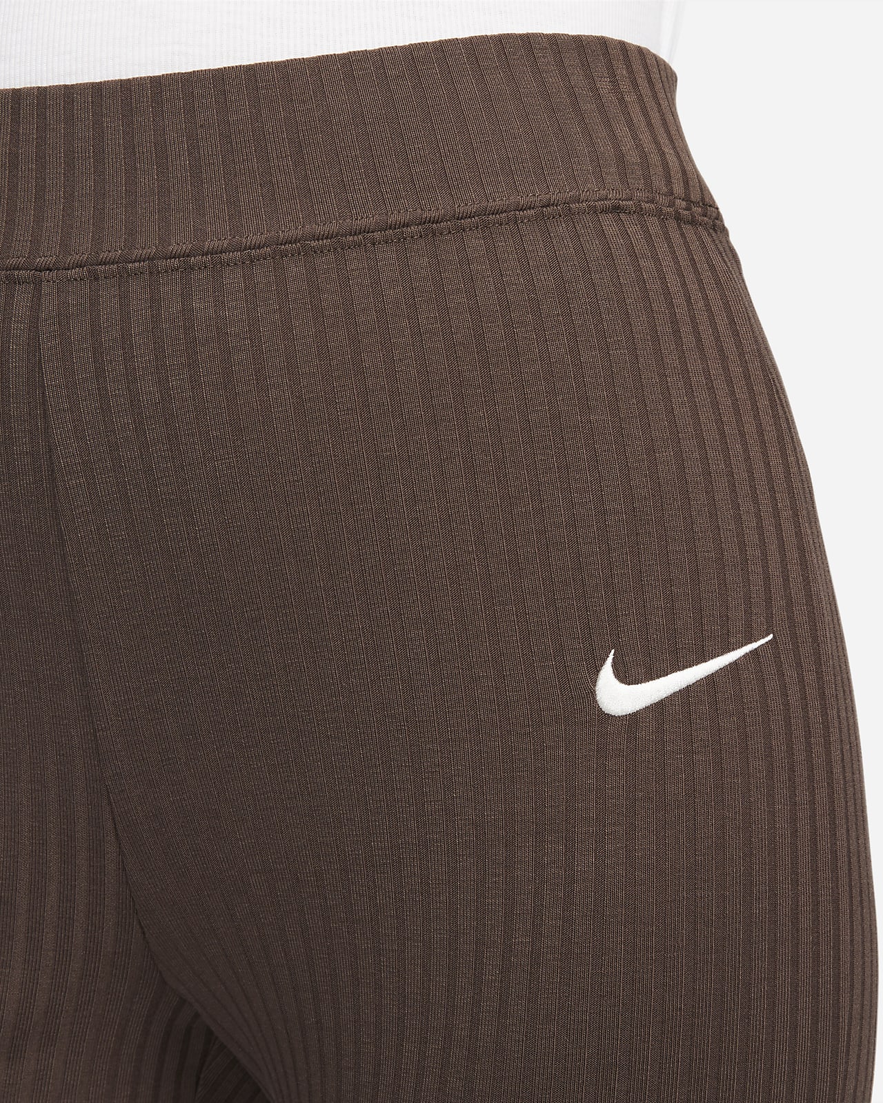 Nike Sportswear Women's High-Waisted Ribbed Jersey Flared Trousers. UK