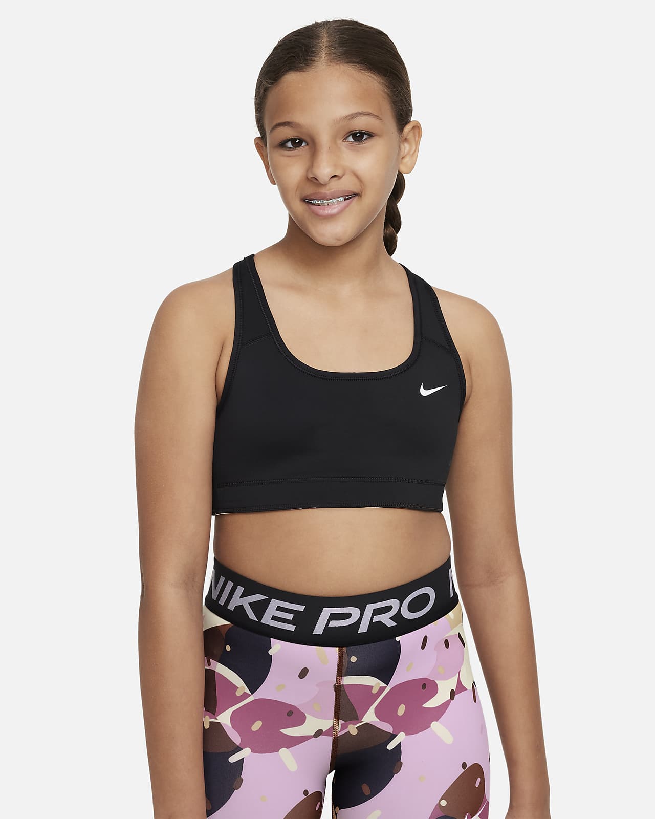 Nike Swoosh Older Kids' (Girls') Reversible Sports Bra. Nike CA