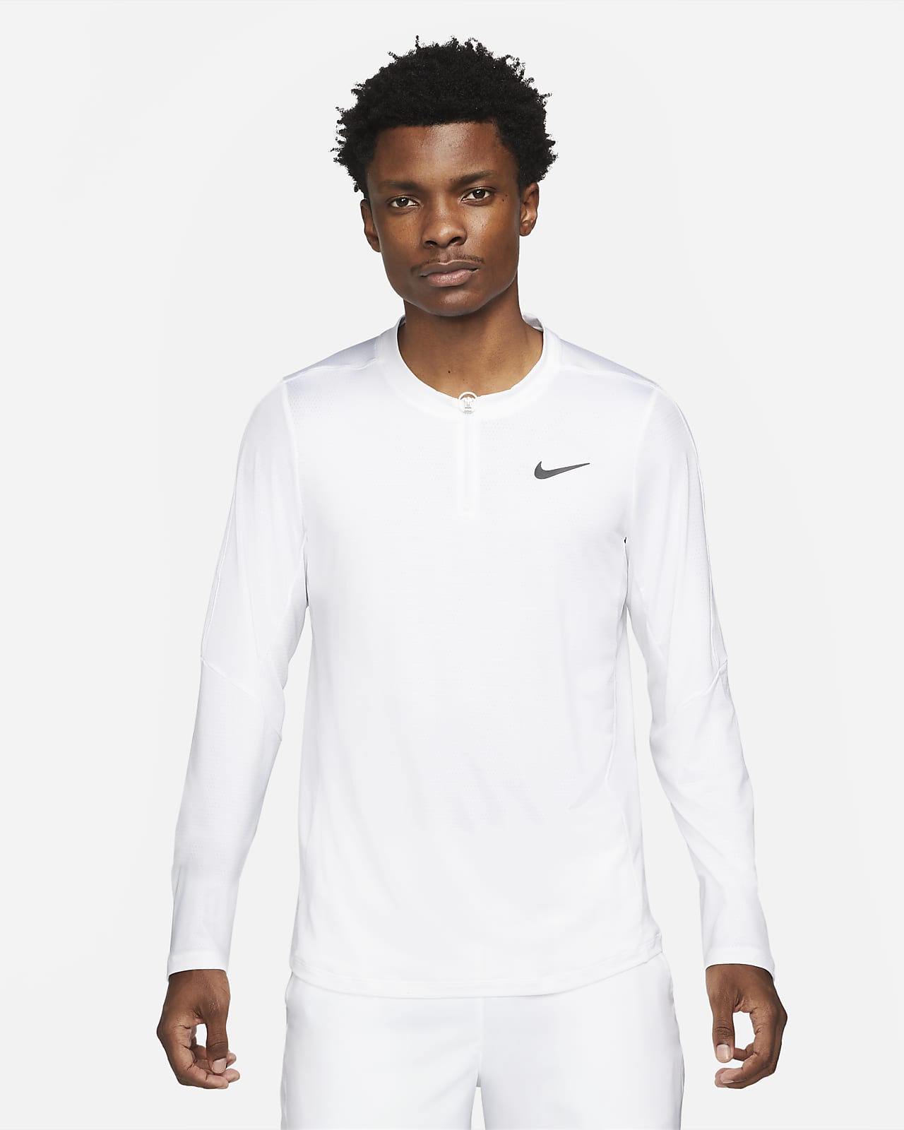 NikeCourt Dri-FIT Advantage-tennistrøje med lynlås i 1/2 længde til mænd