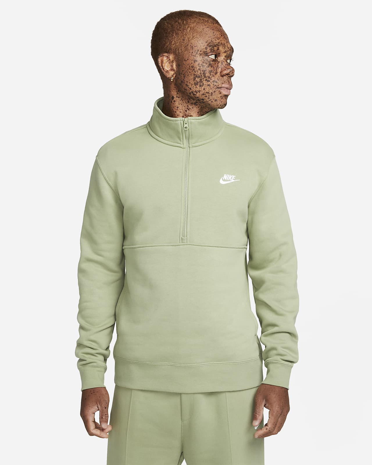 Nike Sportswear Club Men s Brushed Back 1 2 Zip Pullover. Nike