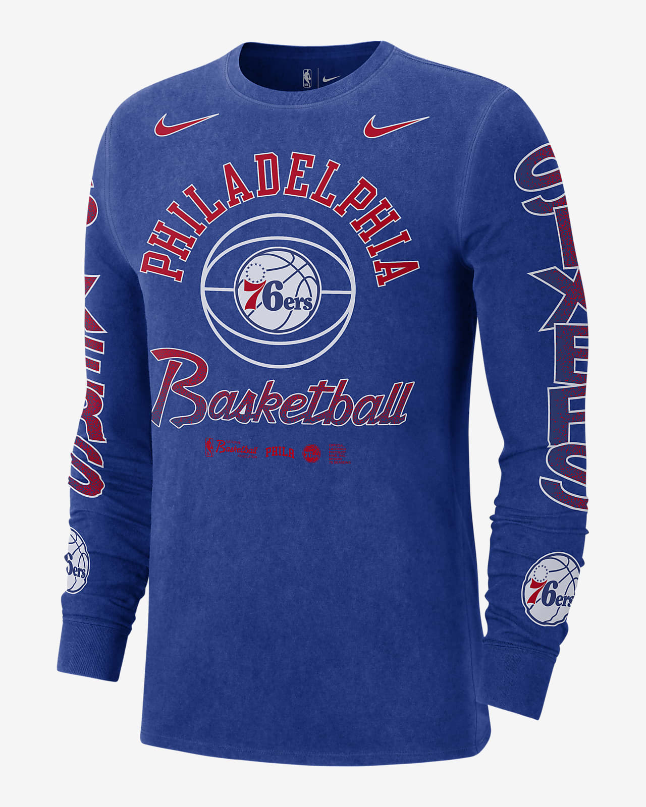 Playera de manga larga Nike NBA para hombre Philadelphia 76ers Courtside.  Nike.com