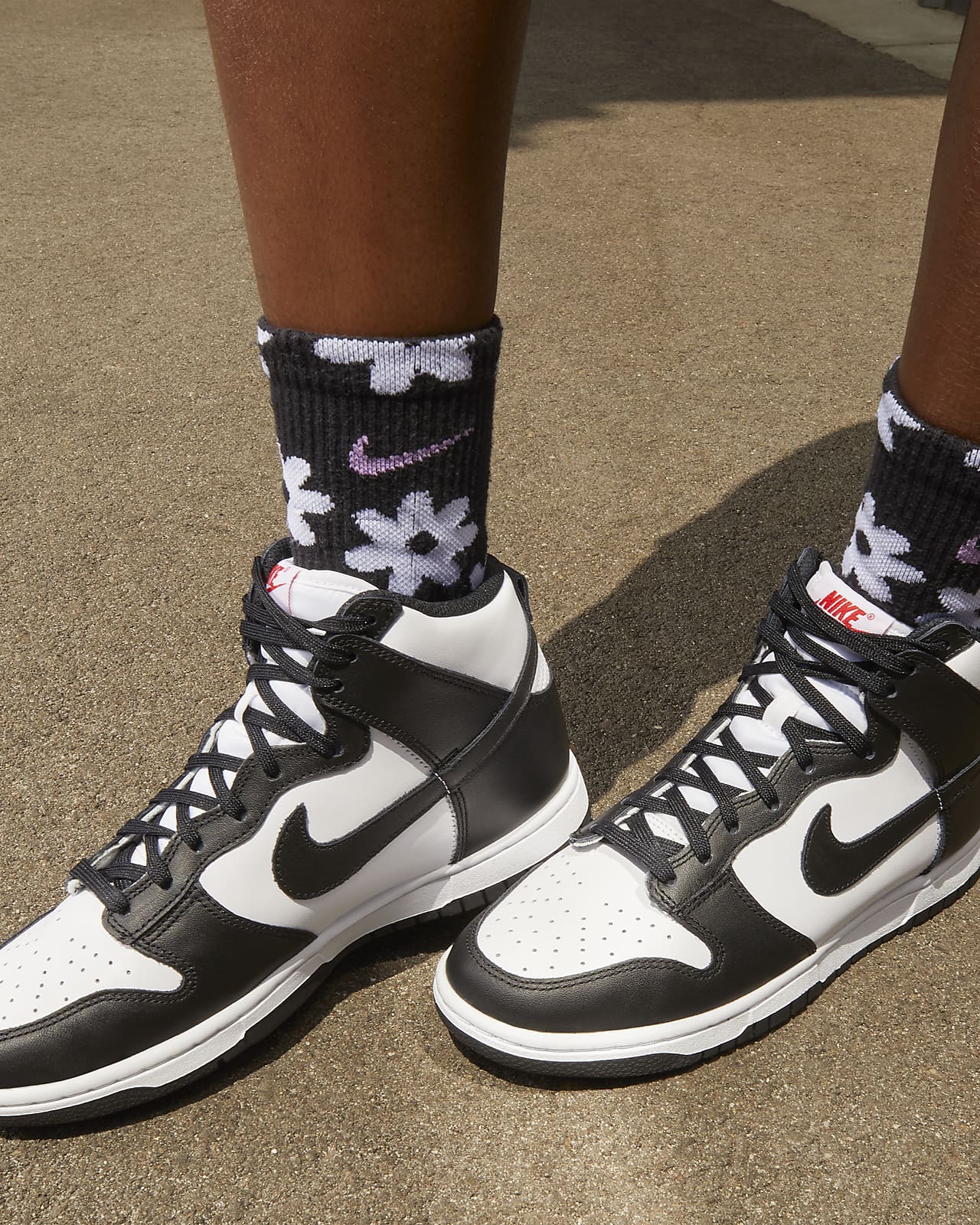 Nike Dunk HIGH 'Black White' (White/Black-Total