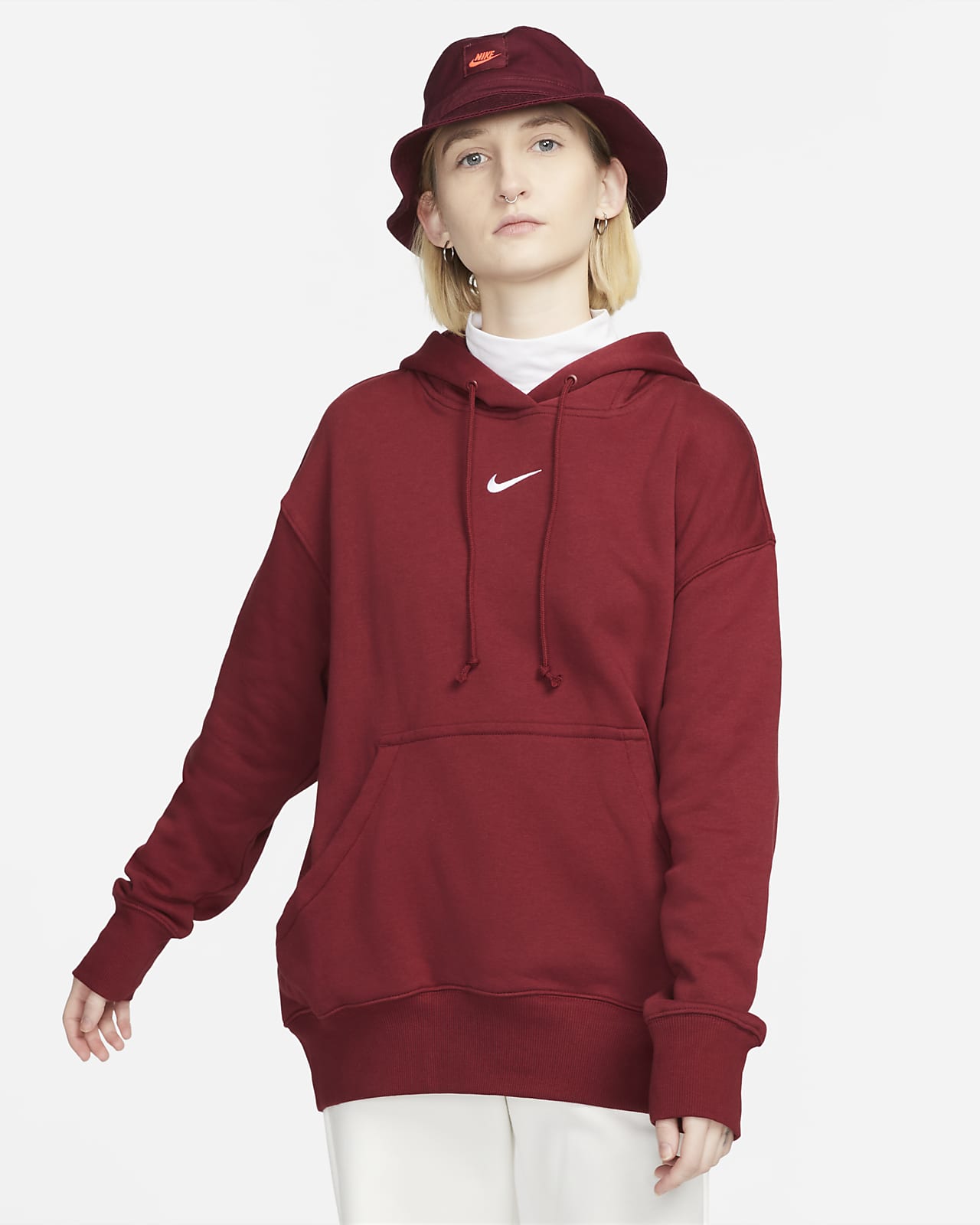 Hoodie folgado com logótipo Nike Sportswear Phoenix Fleece para