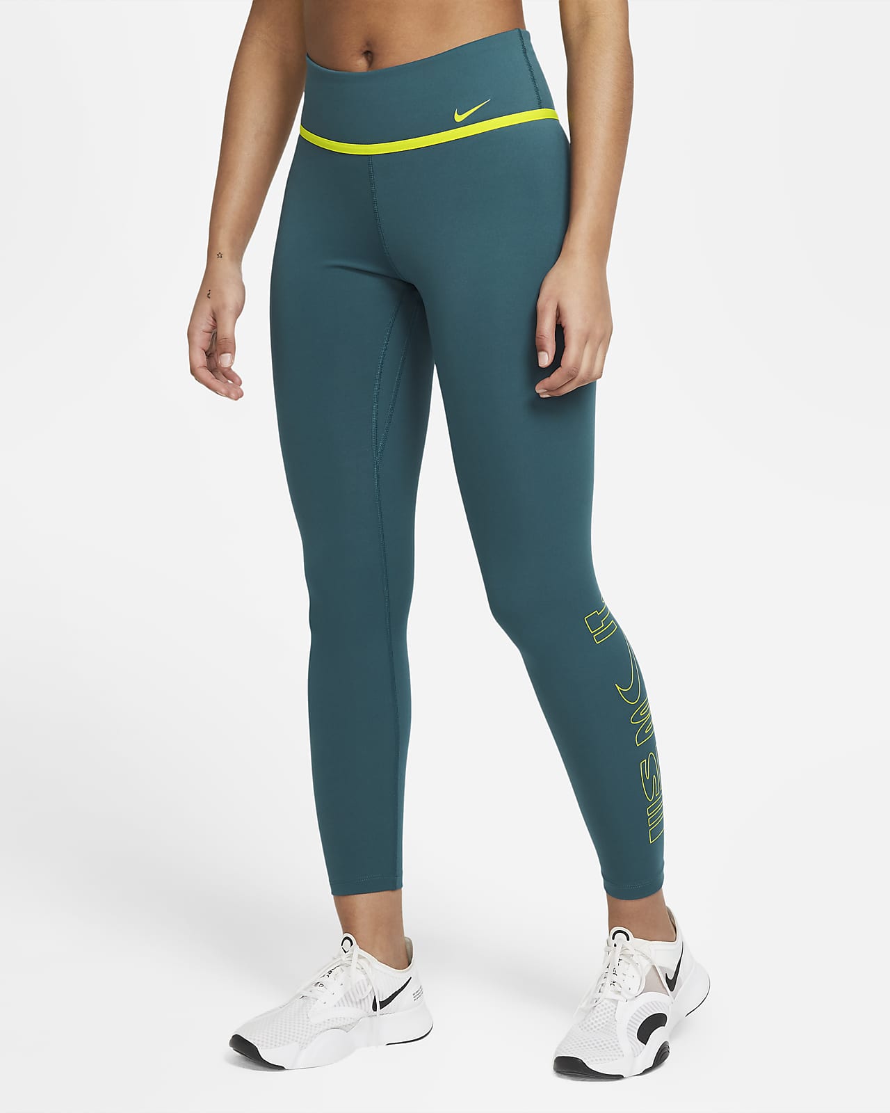 Leggings con gráfico de tiro de 7/8 para mujer Nike One Icon MX