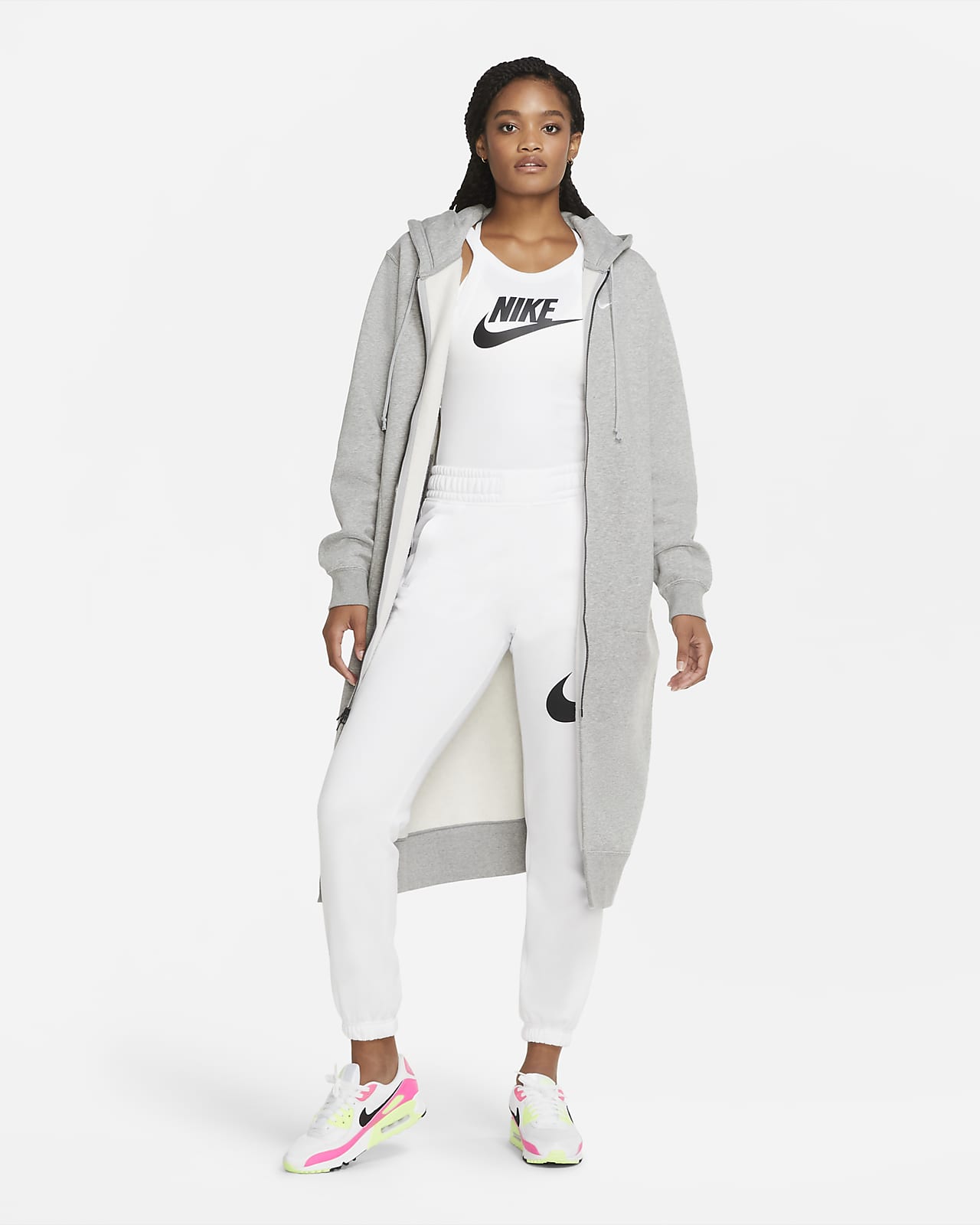 Sudadera larga de tejido Fleece con cierre completo para mujer Nike  Sportswear. Nike.com