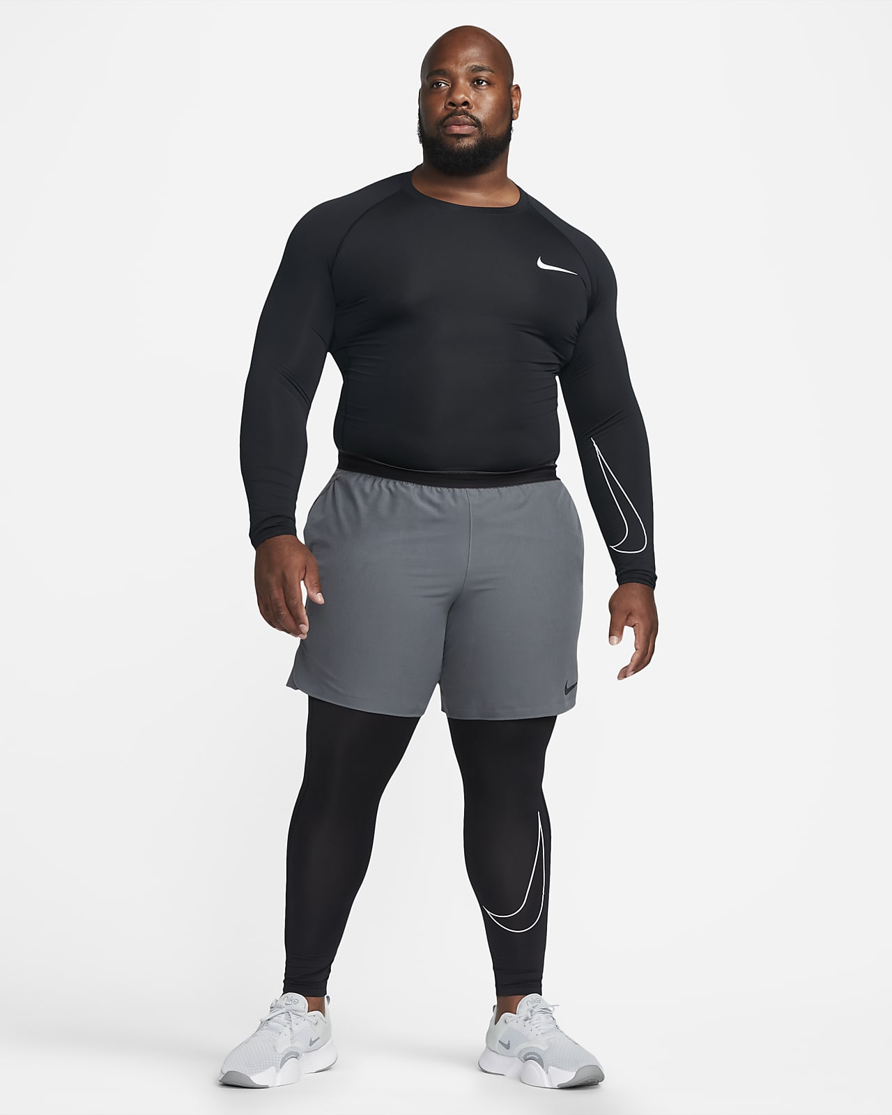 NIKE PRO DRI-FIT TIGHT-FIT LONG-SLEEVE TOP 'WHITE