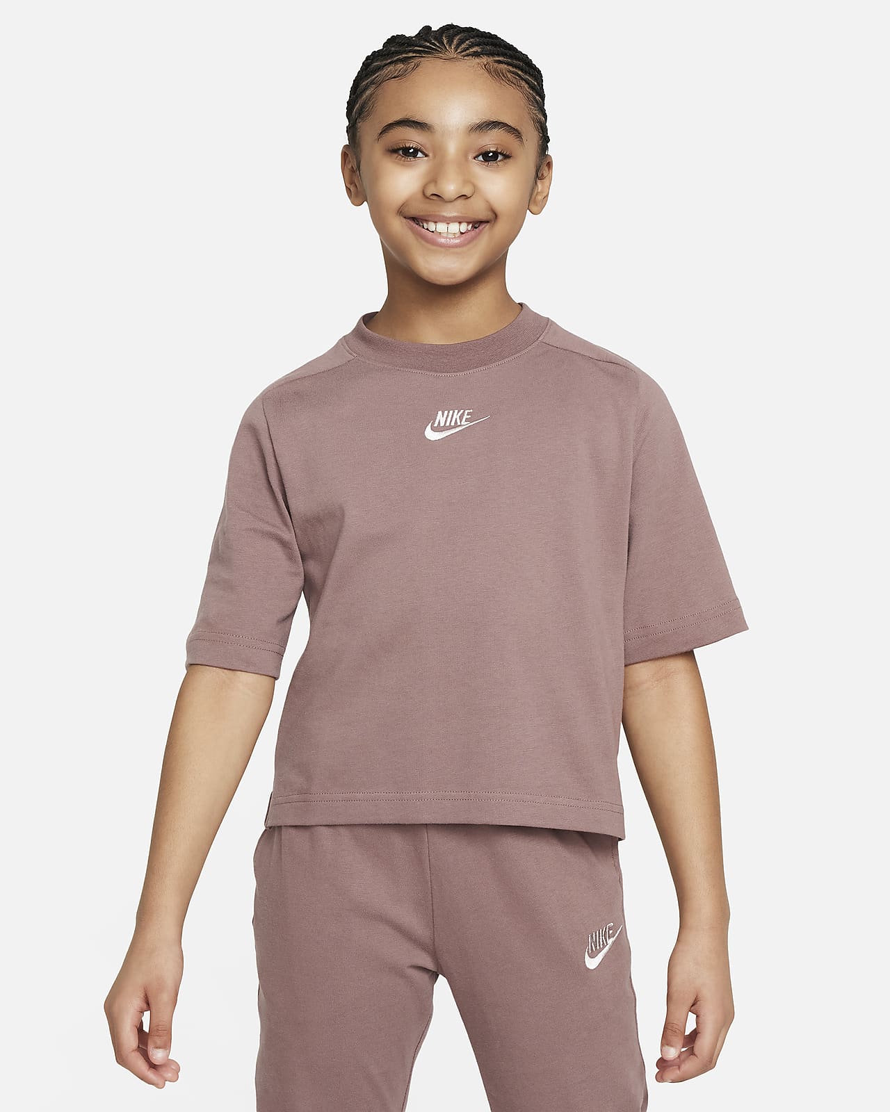 Nike Sportswear kortermet overdel til store barn (jente)