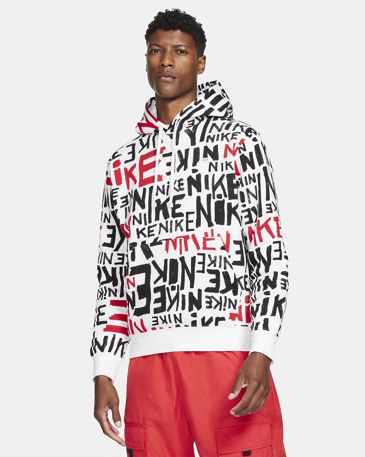 men's nike sportswear club logo pullover hoodie