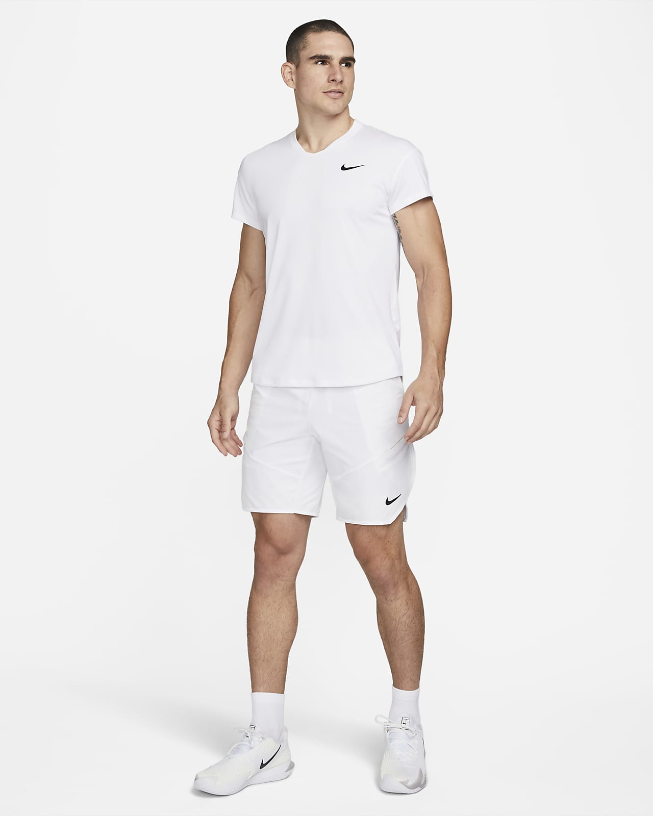 Nike Men's Court Flex Ace 7 Tennis Shorts In White