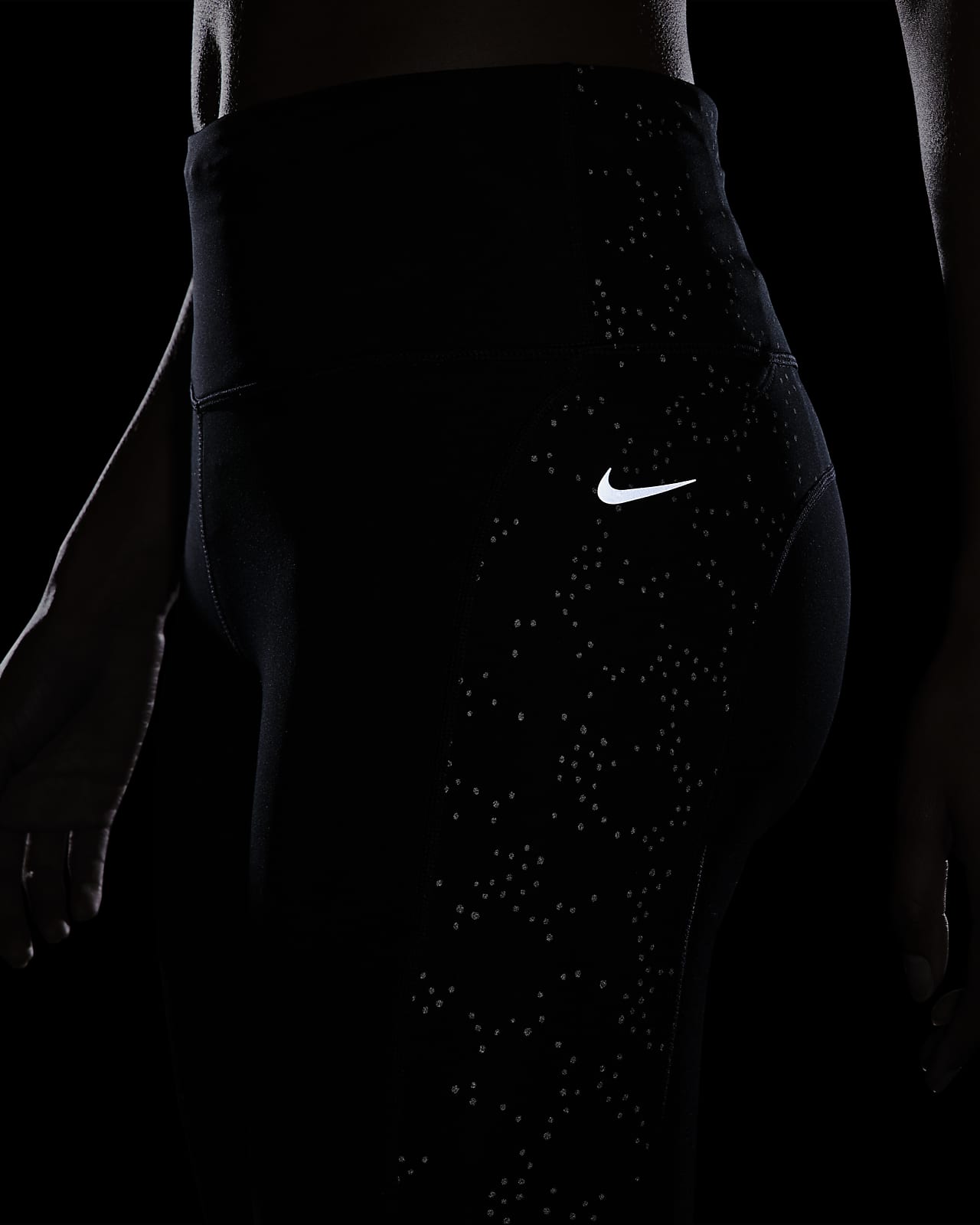 Nike One Women's Metallic Gold & Black Training Leggings Sz Small DQ6308-010  for sale online