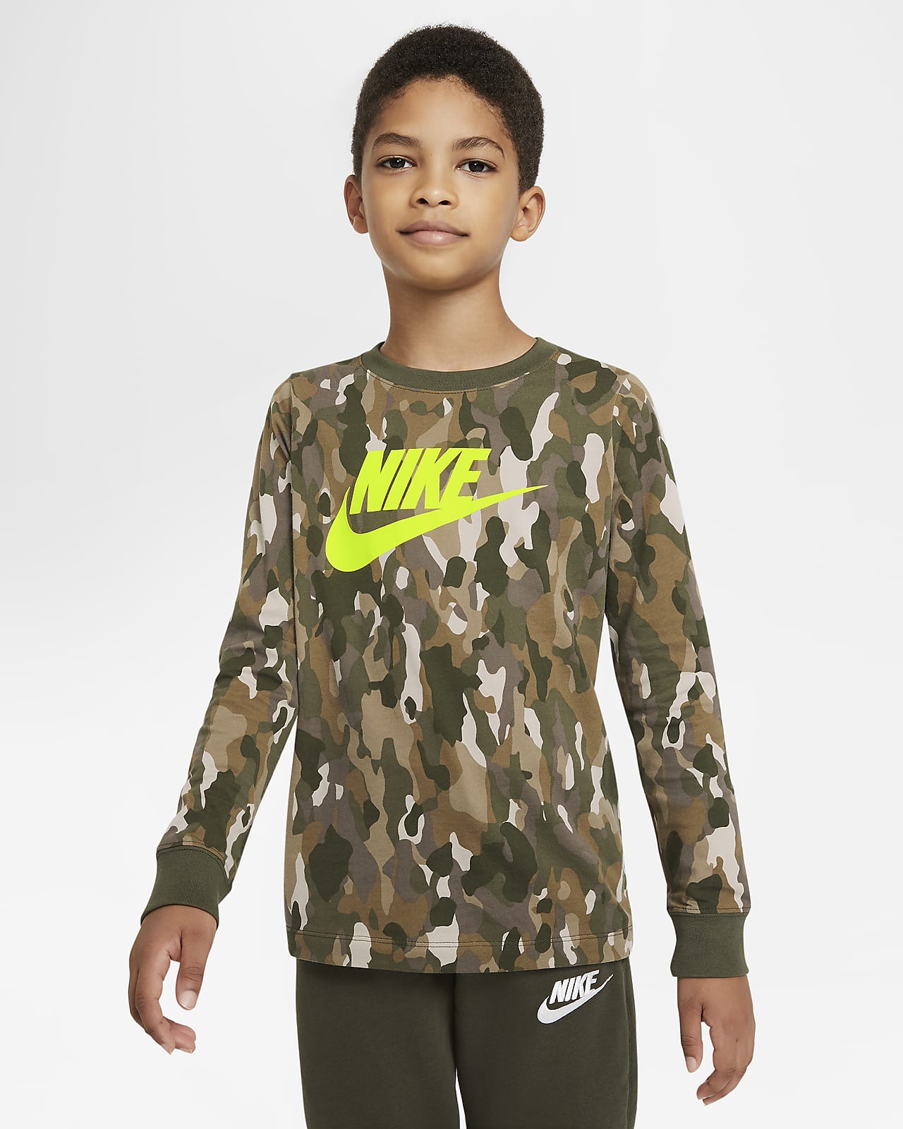 Nike Sportswear langermet T skjorte med trykk til store barn Nike Sportswear langermet T skjorte med trykk til store barn