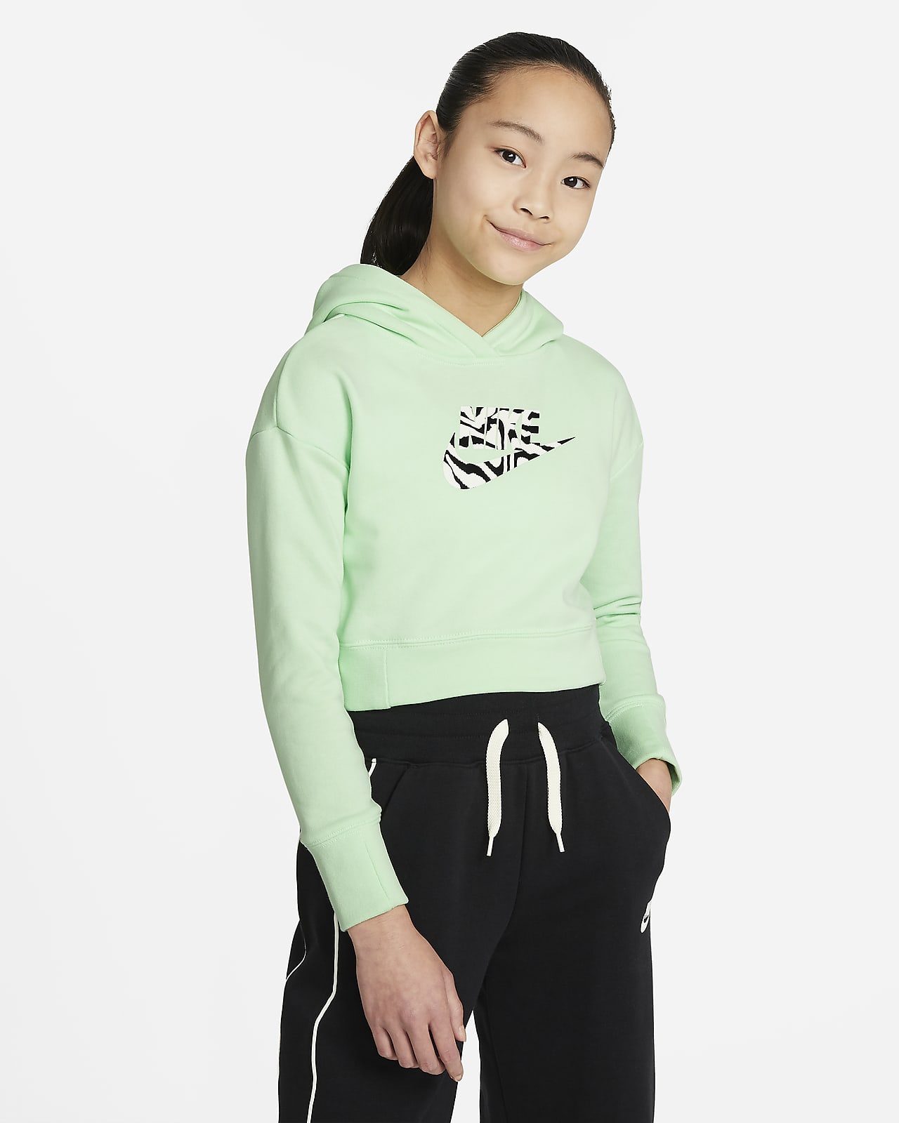 nike girls cropped hoodie