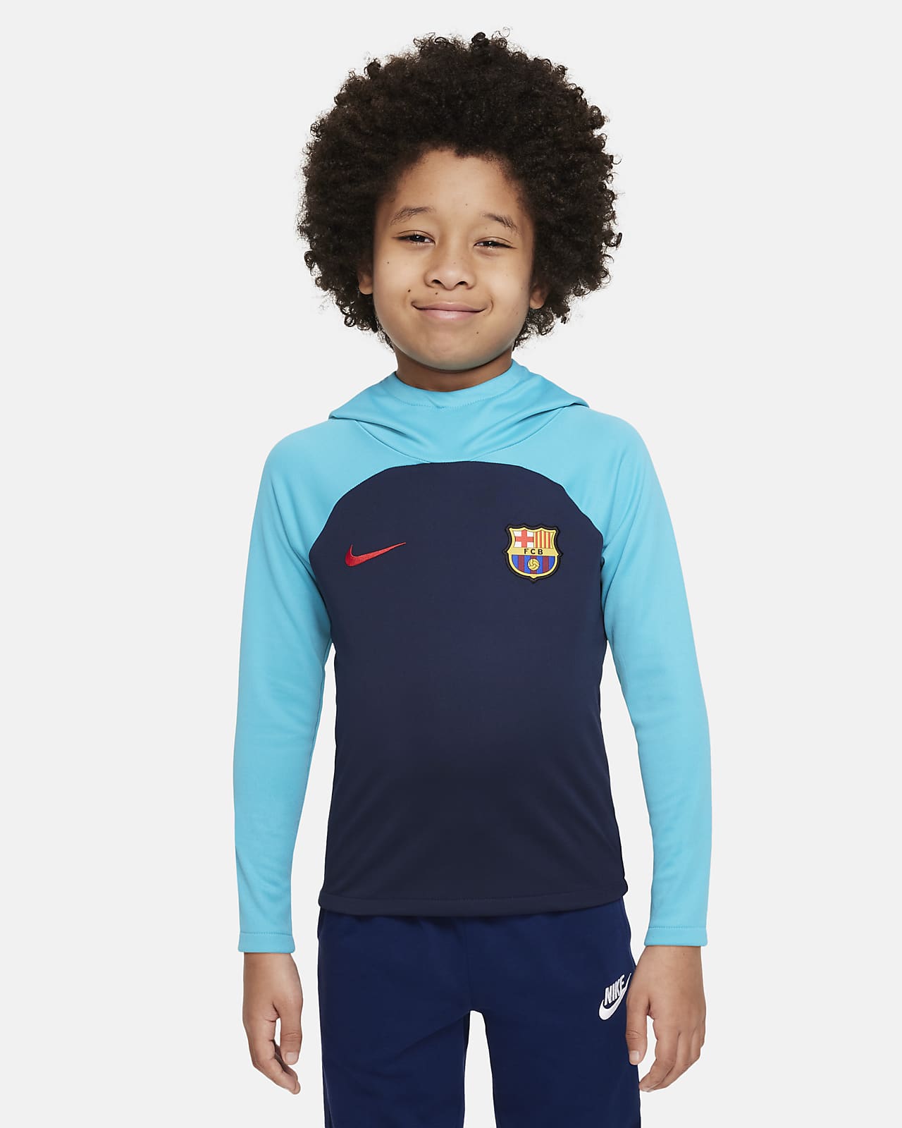 F.C. Barcelona Academy Pro Younger Kids' Nike Dri FIT Football Pullover Hoodie