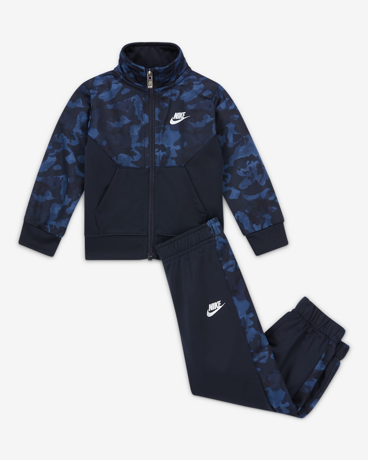 black and blue nike tracksuit