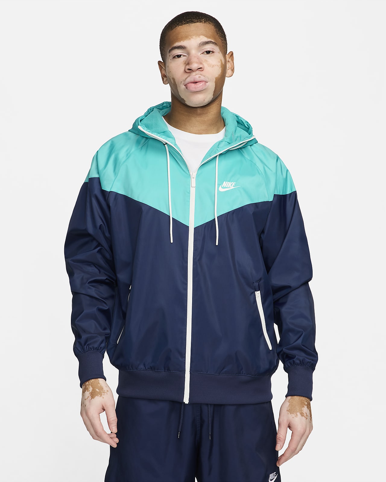 Nike Sportswear Windrunner Hooded Jacket Black / University Blue - Citron  Tint