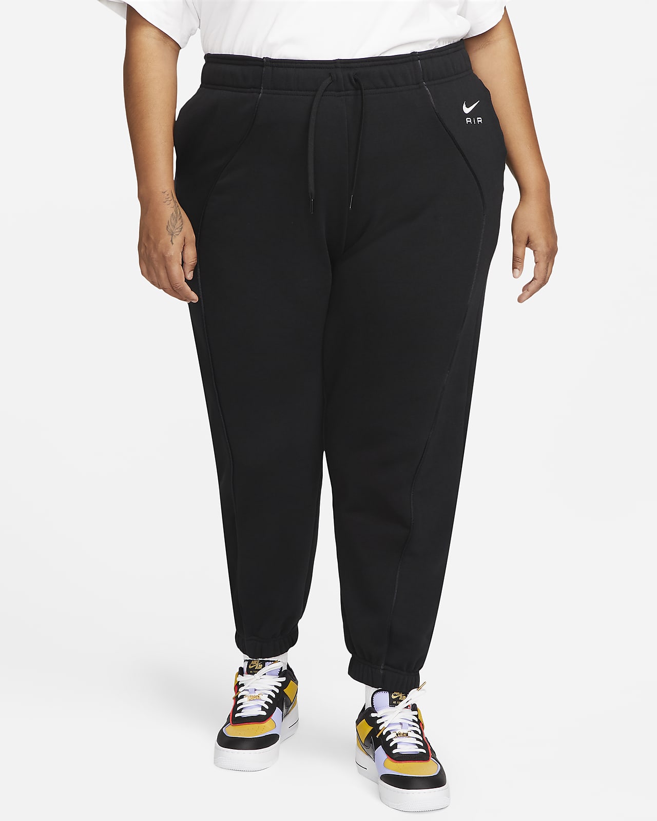 Nike Air Fleece-Jogger mit mittelhohem Bund für Damen (große Größe)