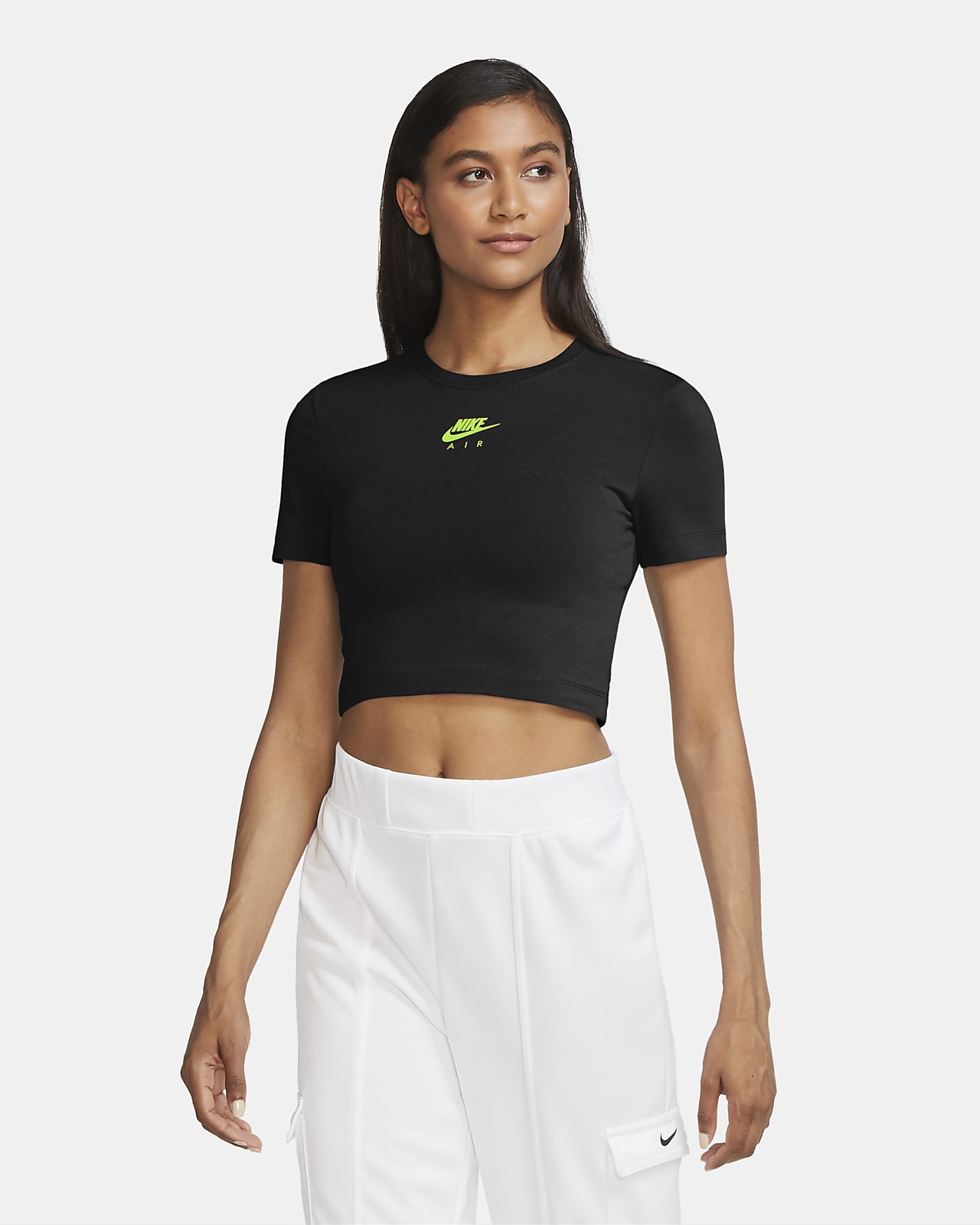 nike air long sleeve black super crop top
