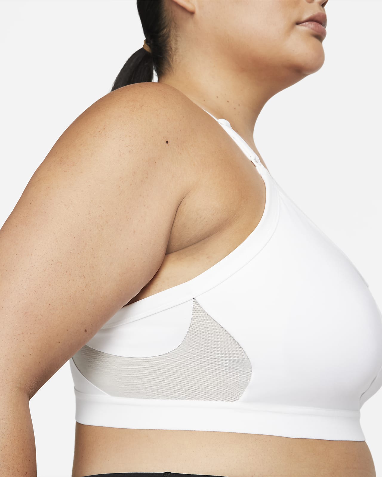 New with tags! Highly Rated NIKE Dri-FIT Indy Women's Light-Support Padded  V-Neck Sports Bra in white/fog grey, Sz XXL, Retails $49+