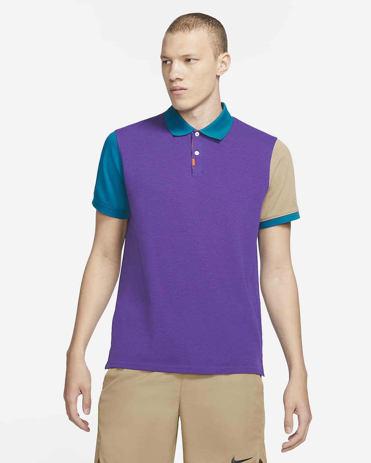 purple nike polo