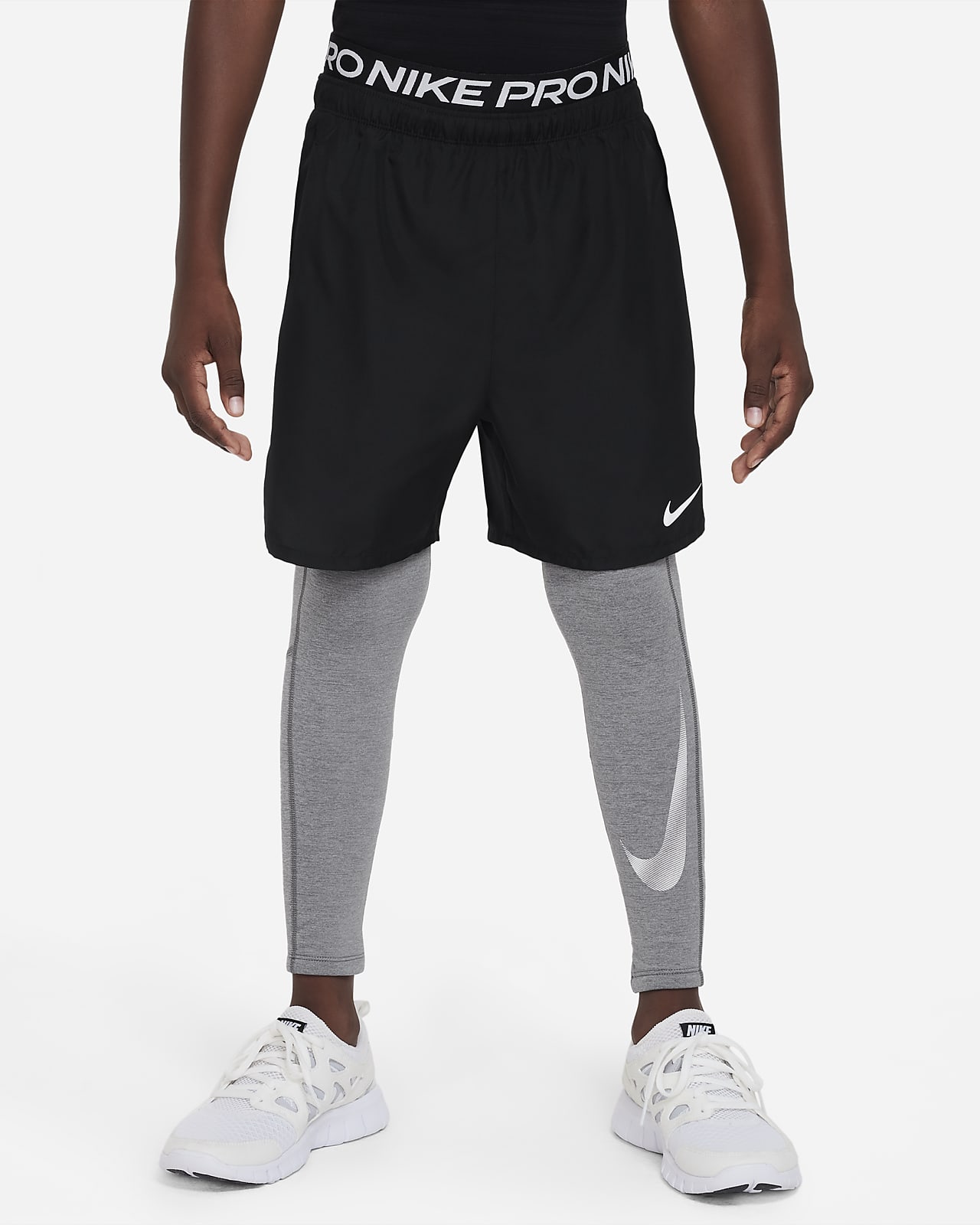  Nike Boy`s Dri-FIT Pro Tights (Black(BV3516-010)/White,  X-Large) : Clothing, Shoes & Jewelry