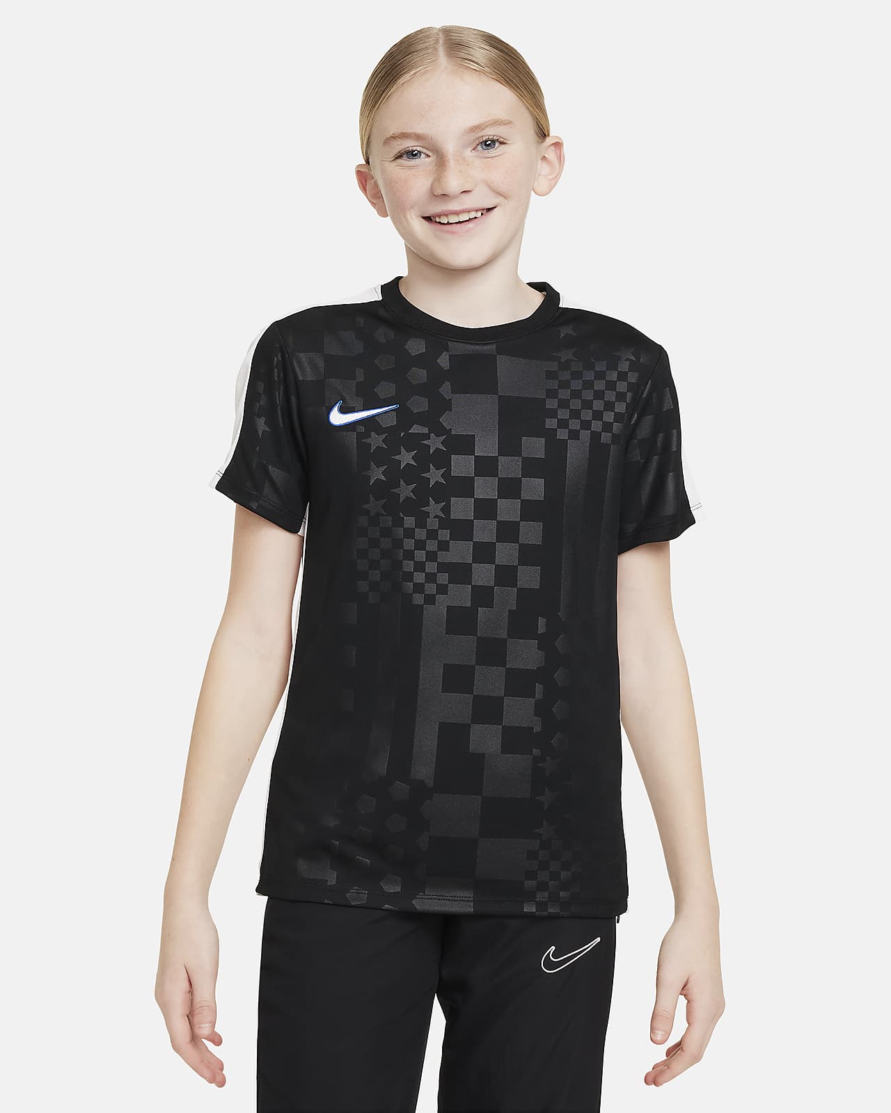 Nike Dri-FIT Academy Big Kids\' Short-Sleeve Soccer Top.