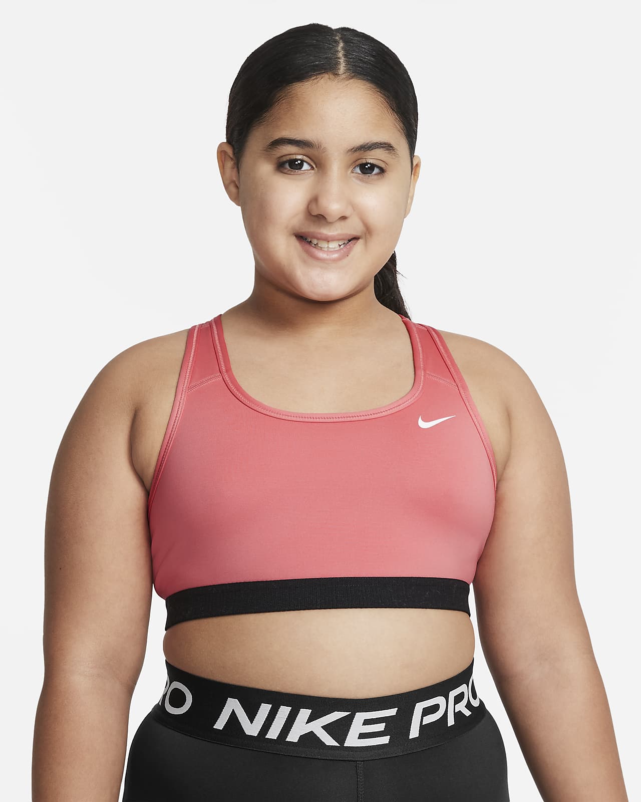Nike sports bra big swoosh clearance