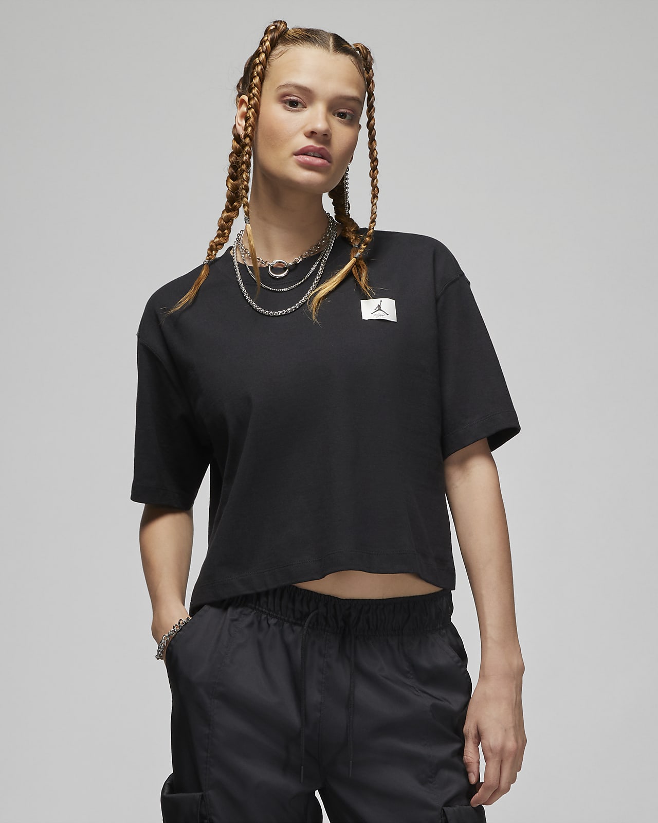 Jordan Essentials Women's Boxy T-Shirt - Black - 50% Sustainable Materials