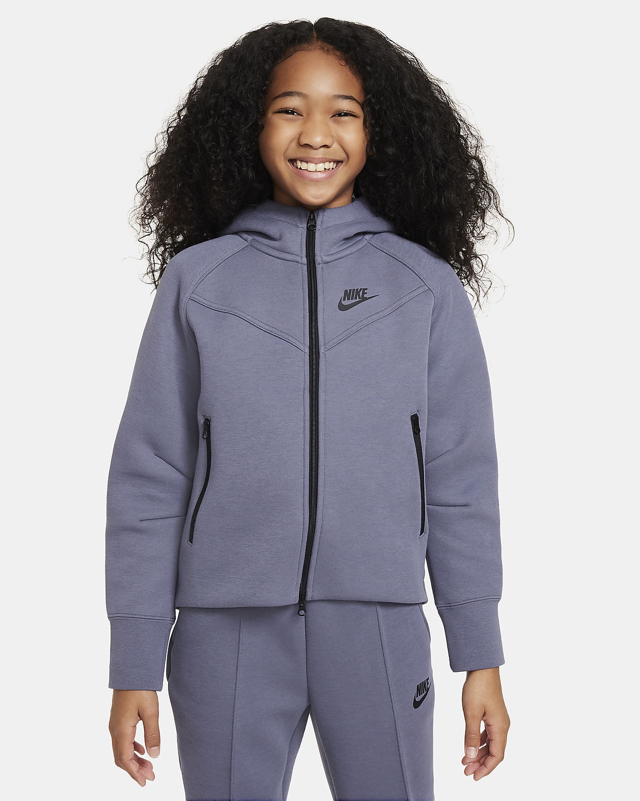 Nike Sportswear Tech Fleece Hoodie mit durchgehendem Reißverschluss für ältere Kinder (Mädchen)