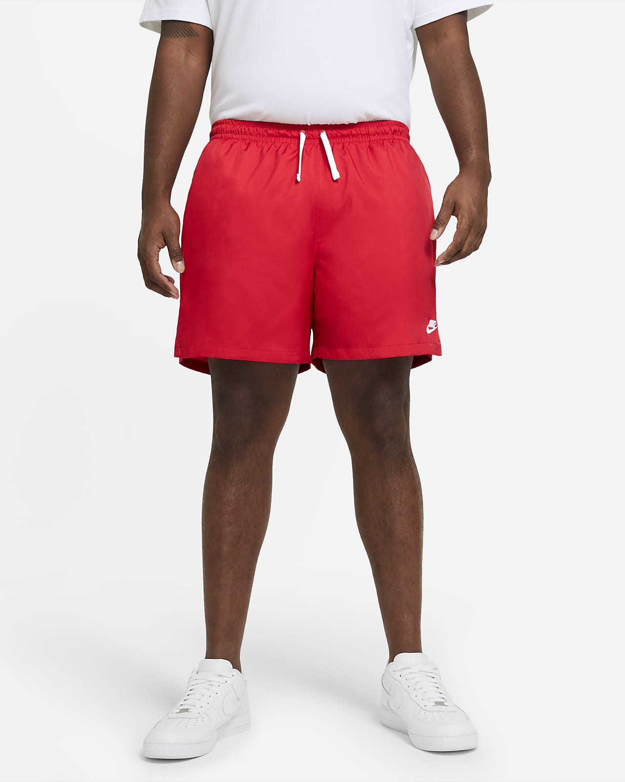 red nike nylon shorts