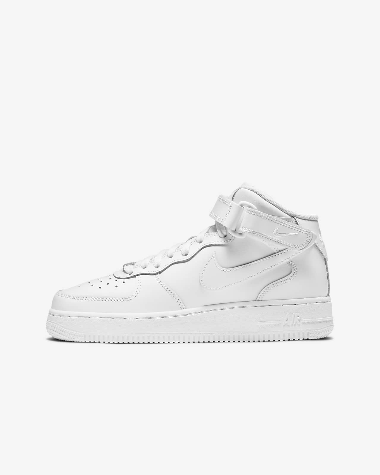 Nike GS Air Force 1 Mid LE Triple White