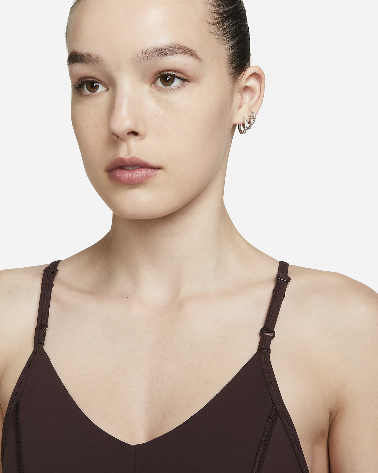 Buy Nike Indy Strappy Light-support Padded Ribbed Longline Sports Bra -  Brown At 50% Off