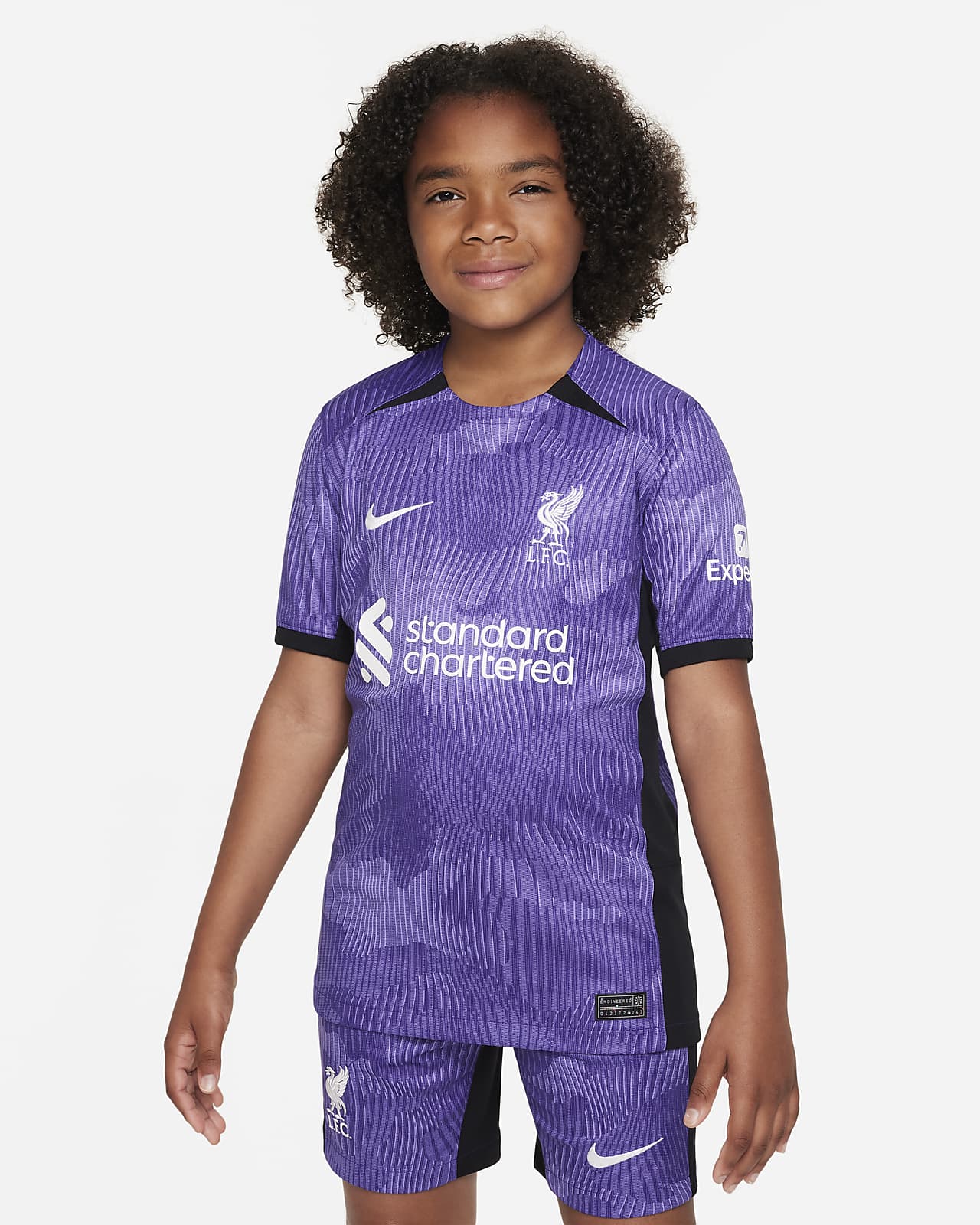Fotbalový dres Nike Dri-FIT Liverpool FC Stadium 2023/24 pro větší děti, třetí