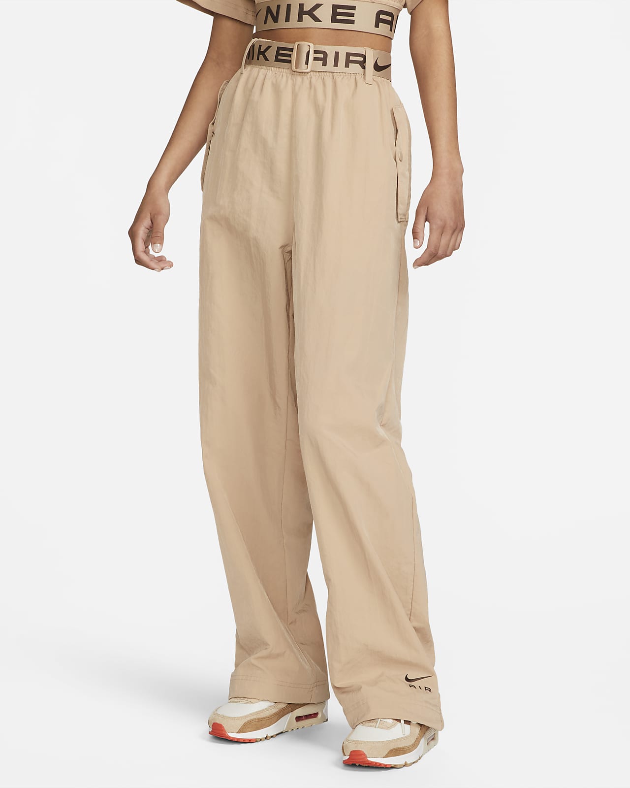 Nike Sportswear Air vevd bukse med høyt liv til dame
