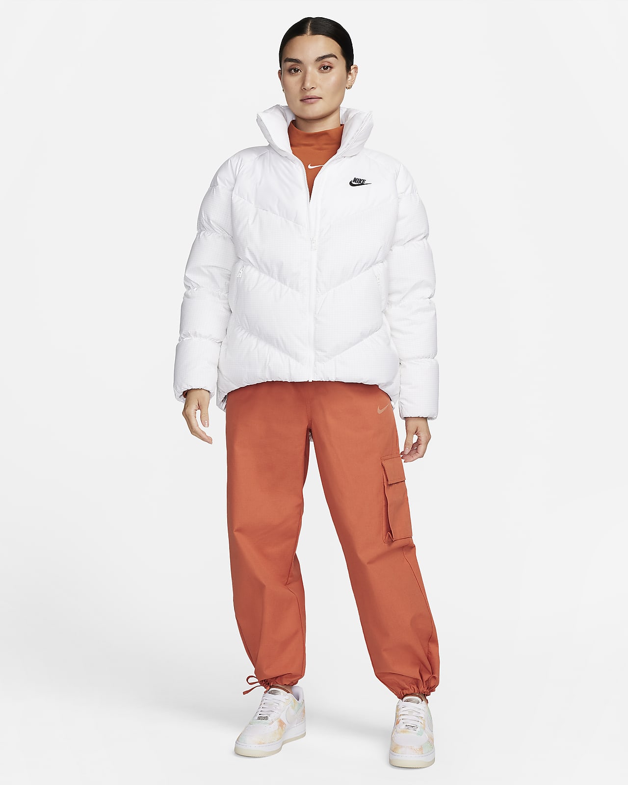 Nike white store down jacket