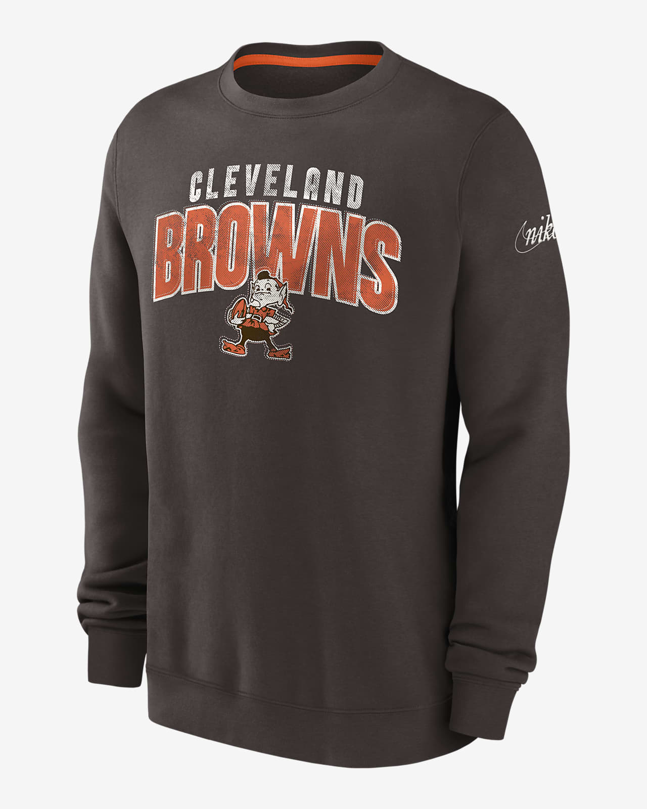 Cleveland Browns Rewind Club Nike Men's NFL Pullover Crew in Brown, Size: Medium | NKPU11QZ93V-068