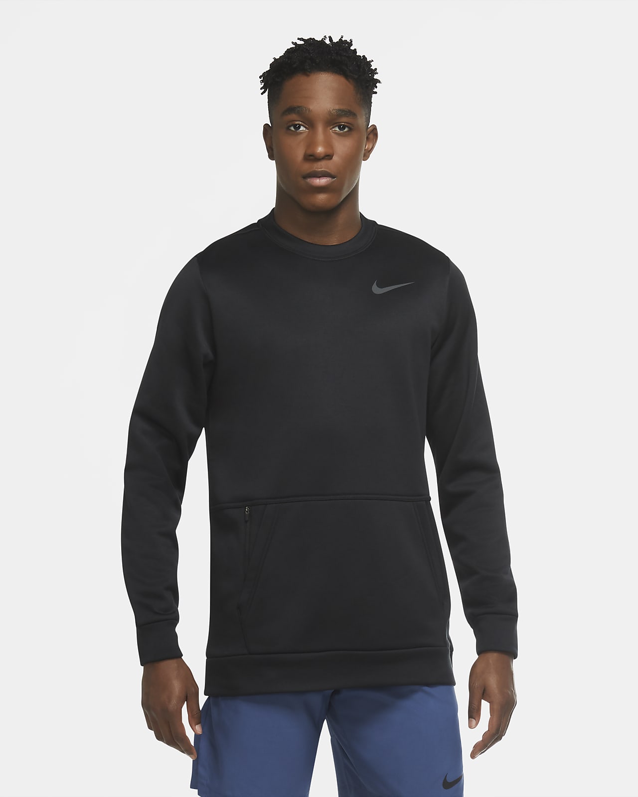 Nike Therma Crew Particle Grey Black Silver The Sports Edit