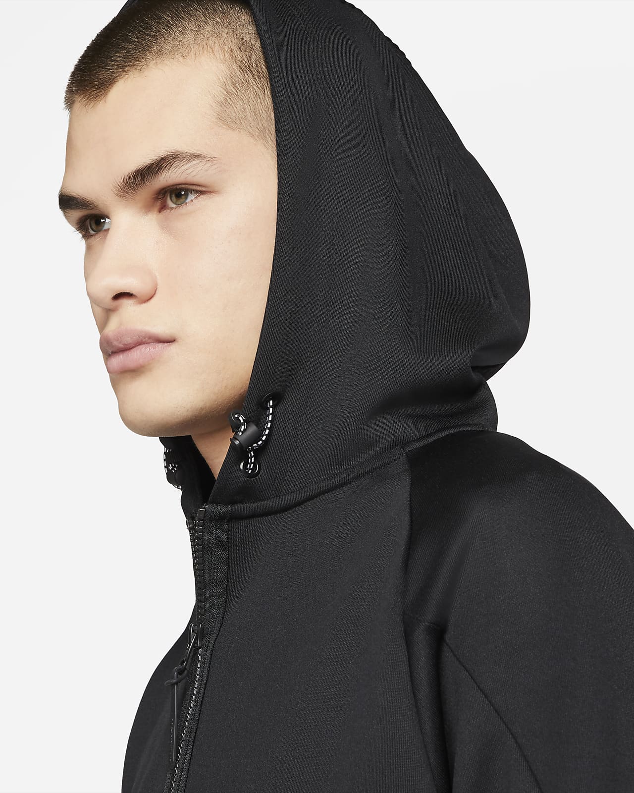 nike men's full zip black hoodie