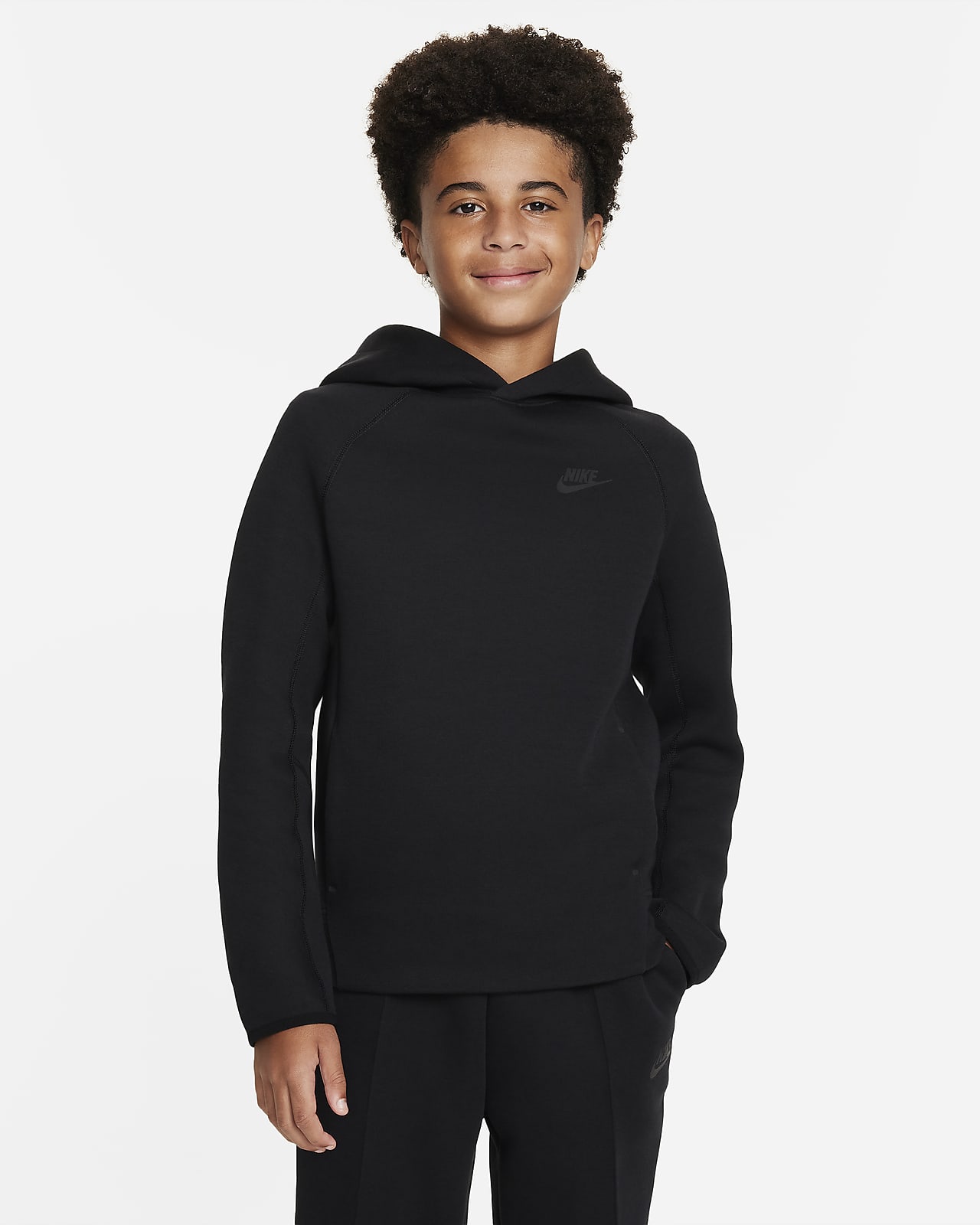 Nike Sportswear Tech Fleece hettegenser til store barn (gutt)