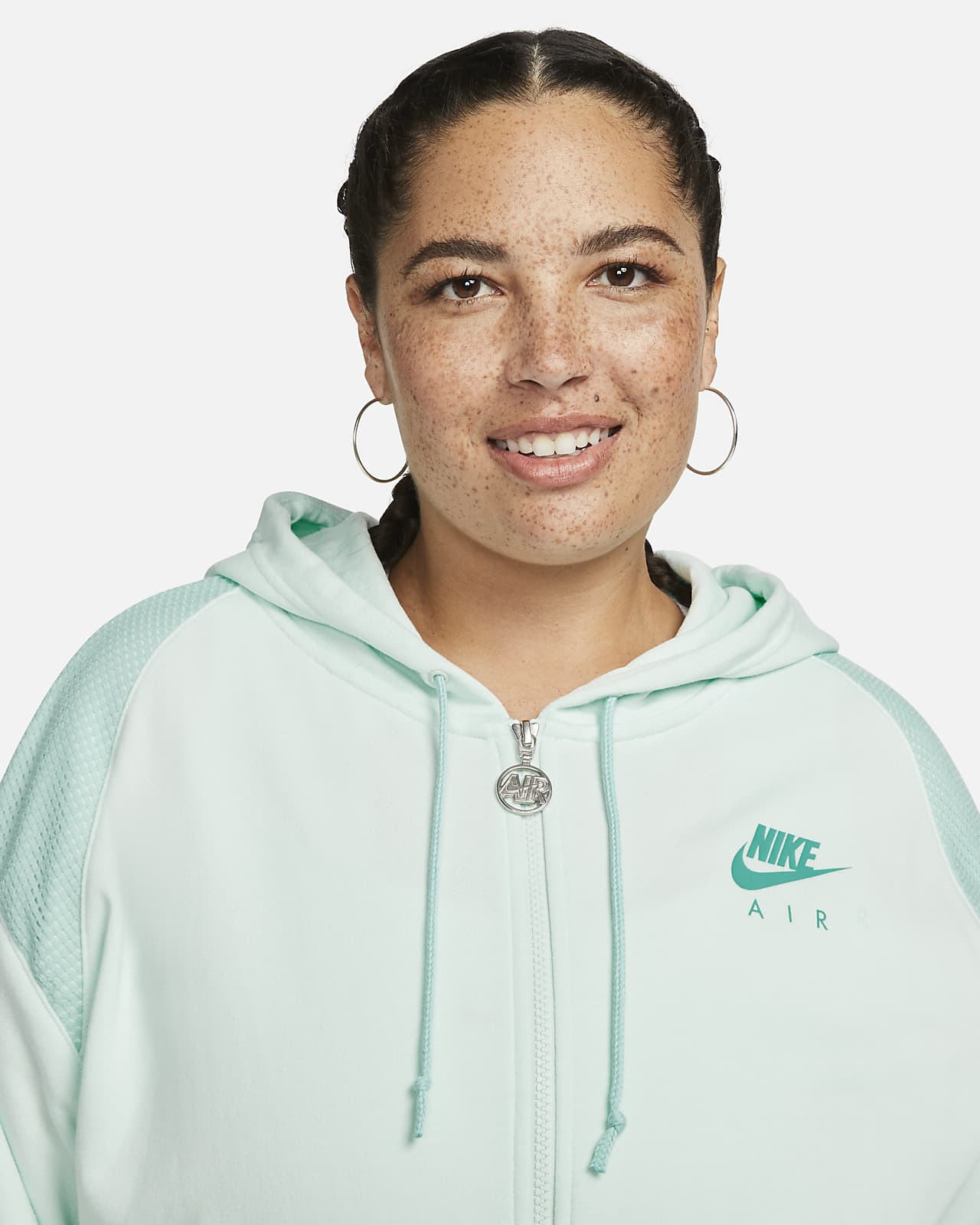 Nike Sportswear Air Sudadera con capucha de tejido Fleece con cremallera  completa (Talla grande) - Mujer. Nike ES